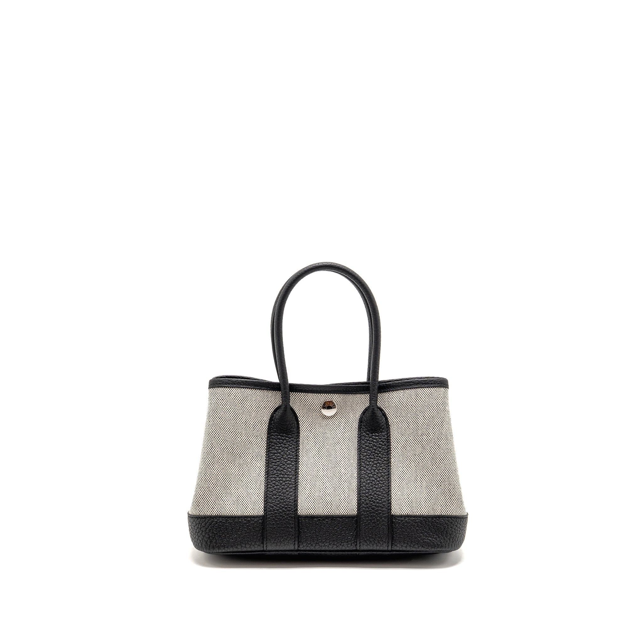 HERMES NEO GARDEN PARTY 23 NEGONDA/CANVAS ECRU/BLACK SHW