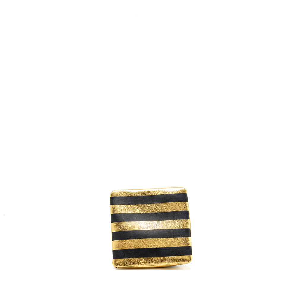 CHANEL 19A CC KHEOPS MISCELLANEOUS PYRAMID CLUTCH LAMBSKIN/METALLIC GOLD/ BLACK GHW