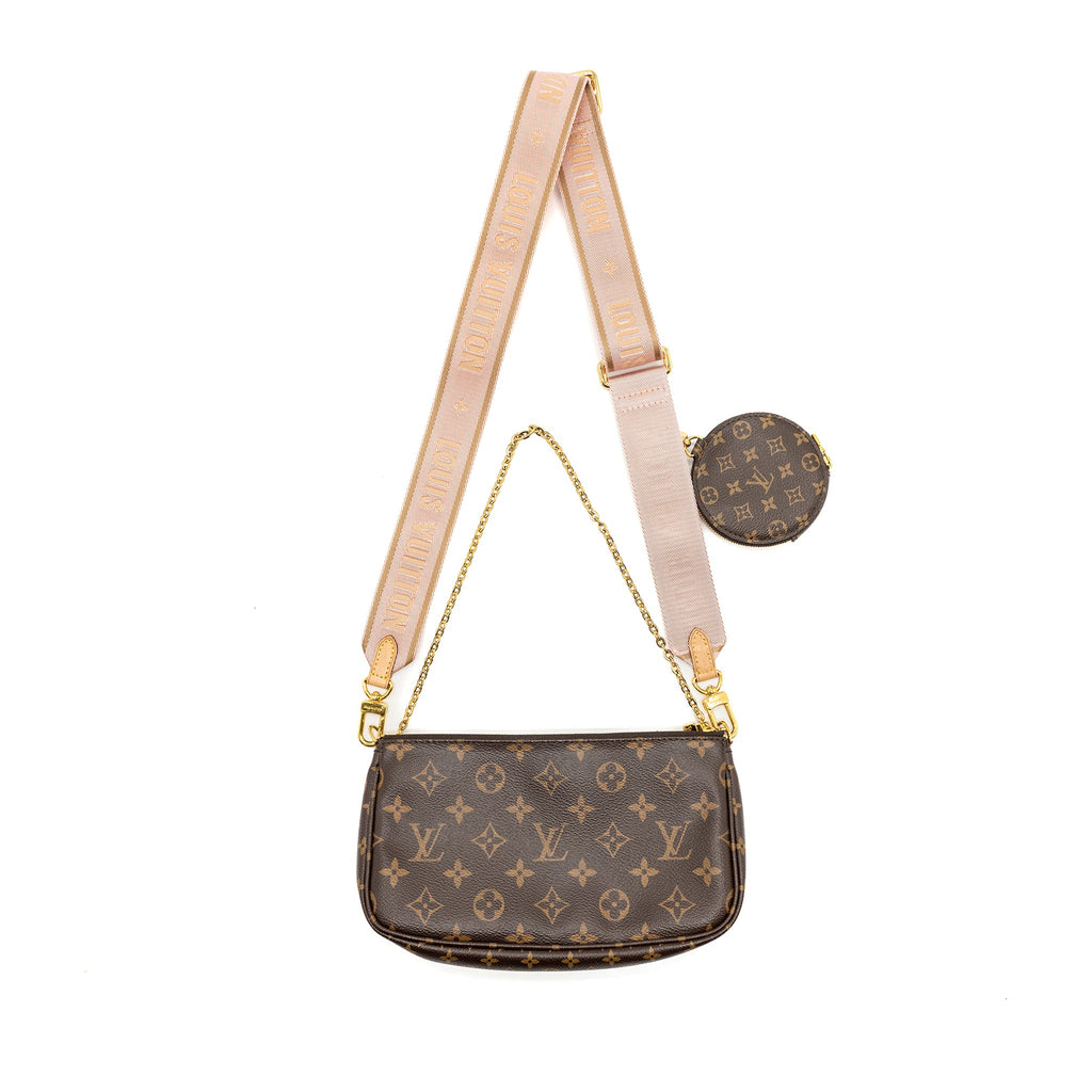 LOUIS VUITTON MULTI POCHETTE ROSE CLAIR STRAP MONOGRAM CANVAS GHW