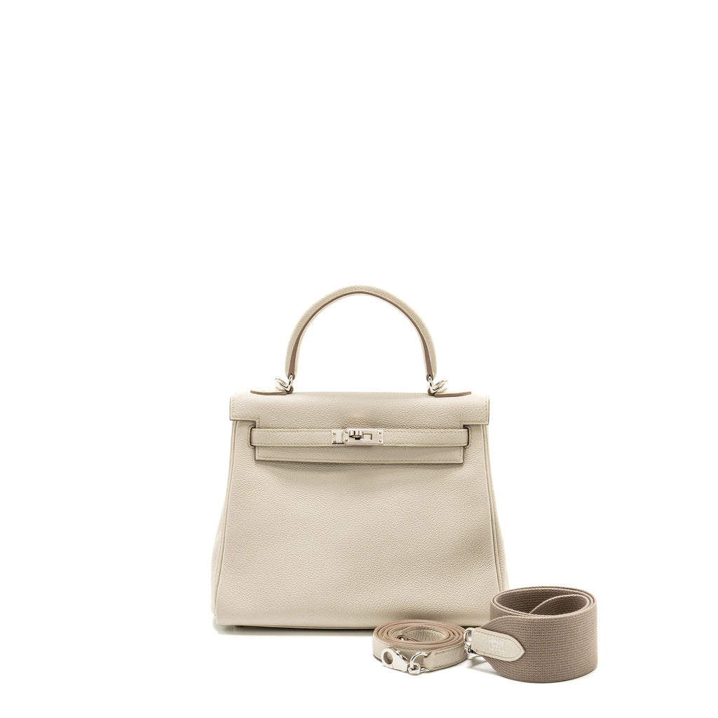 HERMES KELLY 25 STRAP TOGO BETON/GRIS ASPHALTE SHW