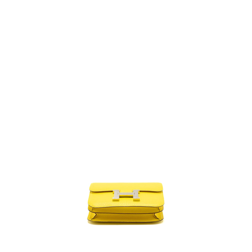 HERMES MINI CONSTANCE CHEVRE MYSORE JAUNE CITRON SHW
