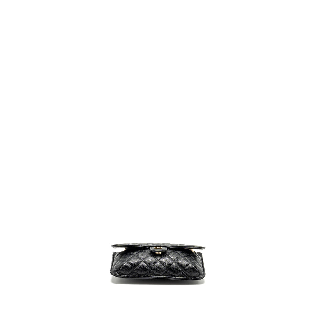 CHANEL CHAIN WALLET /FOLDABLE SHOPPING TOTE CAVIAR/JERSEY FABRIC BLACK/MULTICOLOUR LGHW
