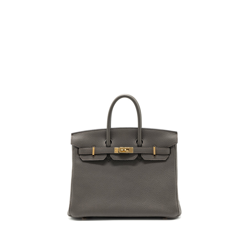 HERMES BIRKIN 25 TOGO GRIS ETAIN RGHW