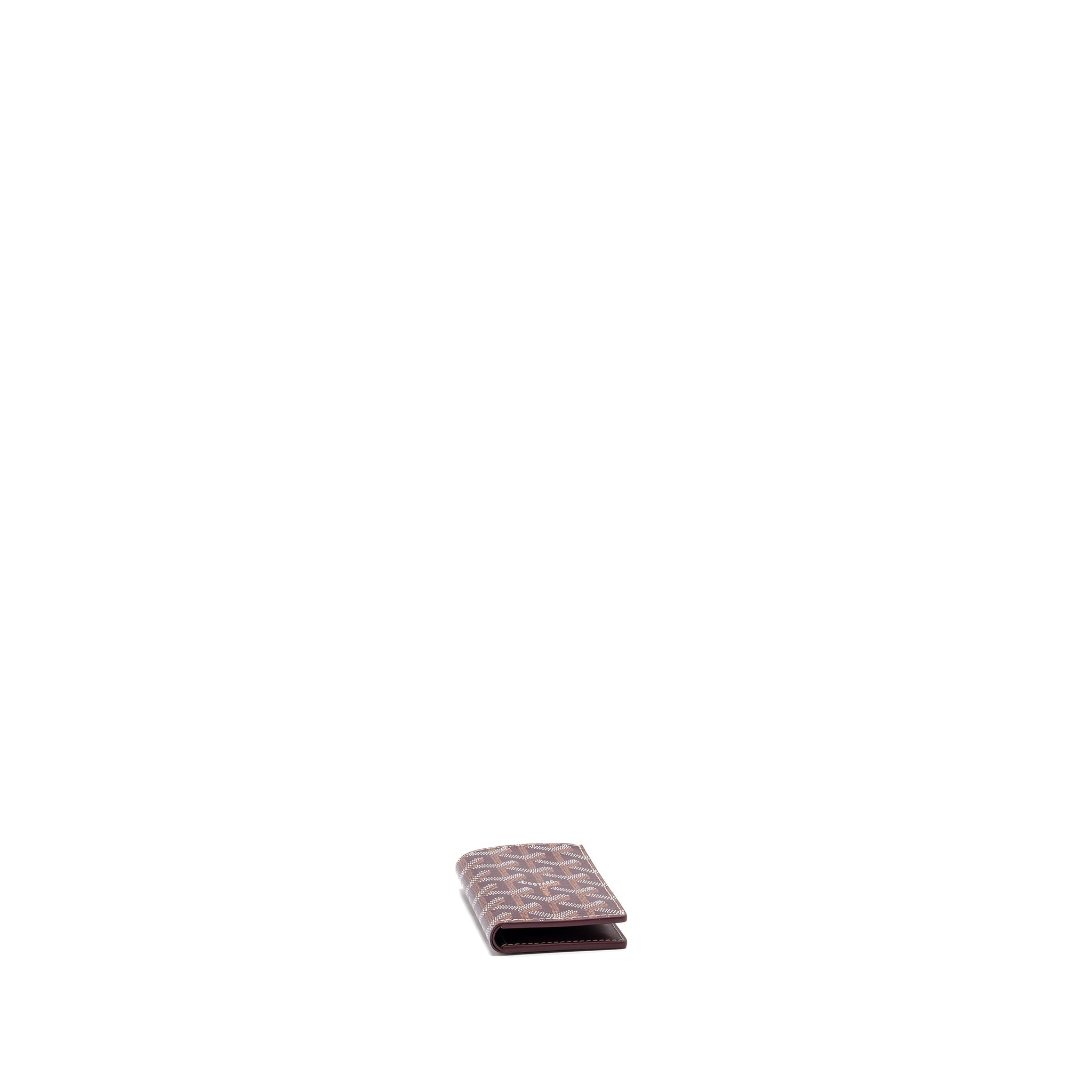 GOYARD SAINT PIERRE CARD WALLET CANVAS/ CALFSKIN BURGUNDY