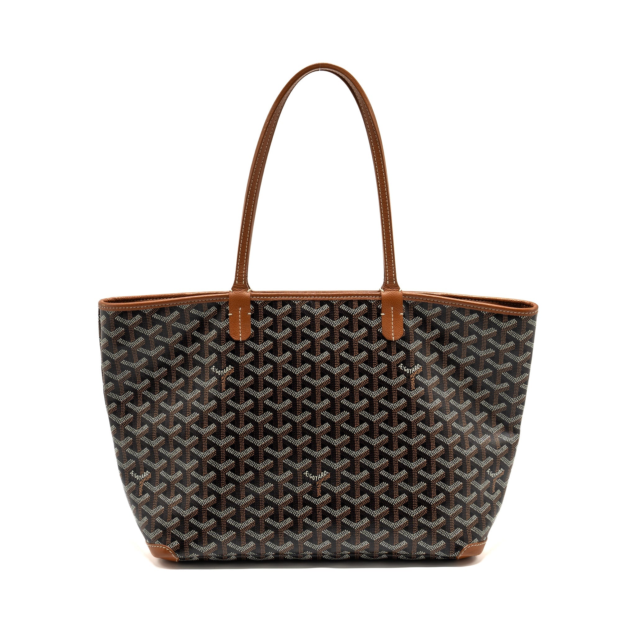GOYARD ARTOIS PM TOTE BAG GOYARDINE CANVAS BLACK/TAN SHW