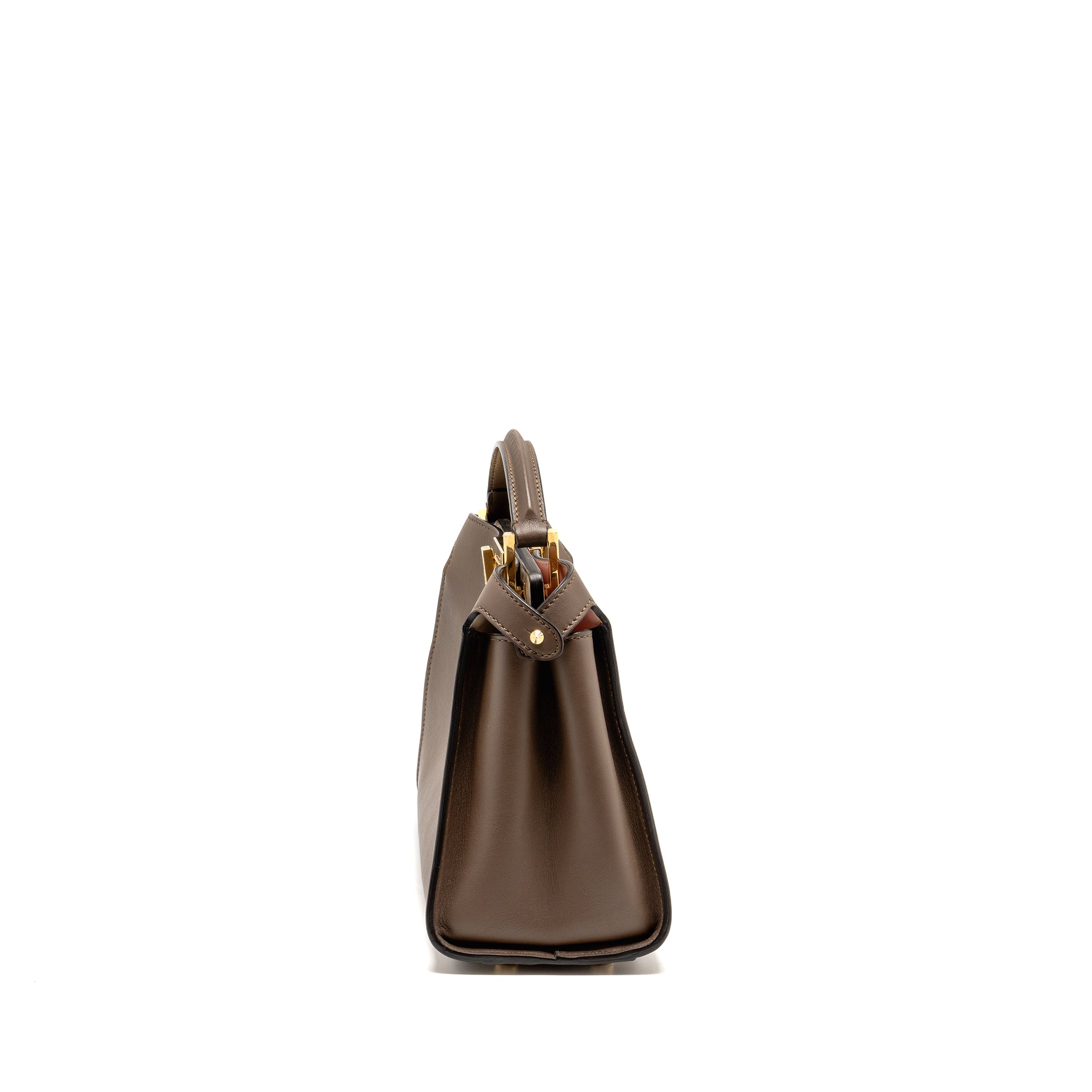 FENDI SMALL PEEKABOO ICONIC BAG CALFSKIN BROWN GHW