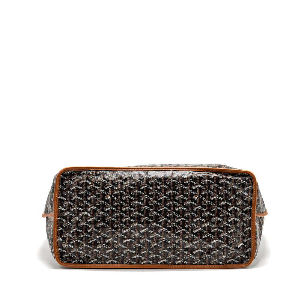 GOYARD ANJOU GM TOTE BAG GOYARDINE CANVAS BROWN/BLACK SHW