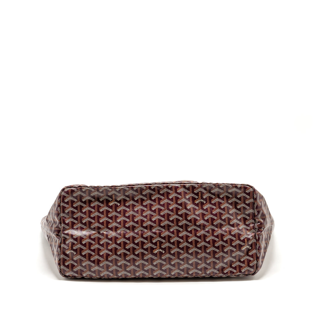 GOYARD SAINT LOUIS GM TOTE BAG GOYARDINE CANVAS/CALFSKIN BURGUNDY SHW