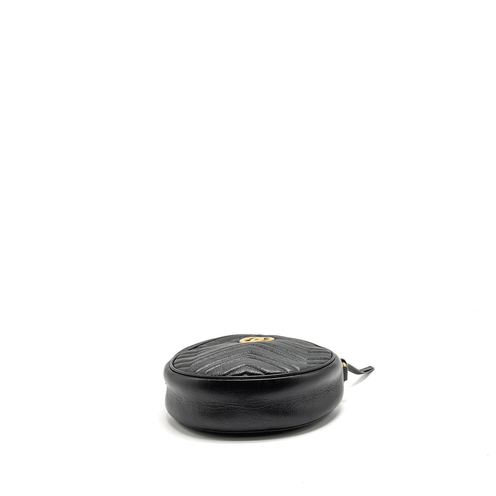 GUCCI GG MARMONT ROUND CROSSBODY BAG CALFSKIN BLACK GHW