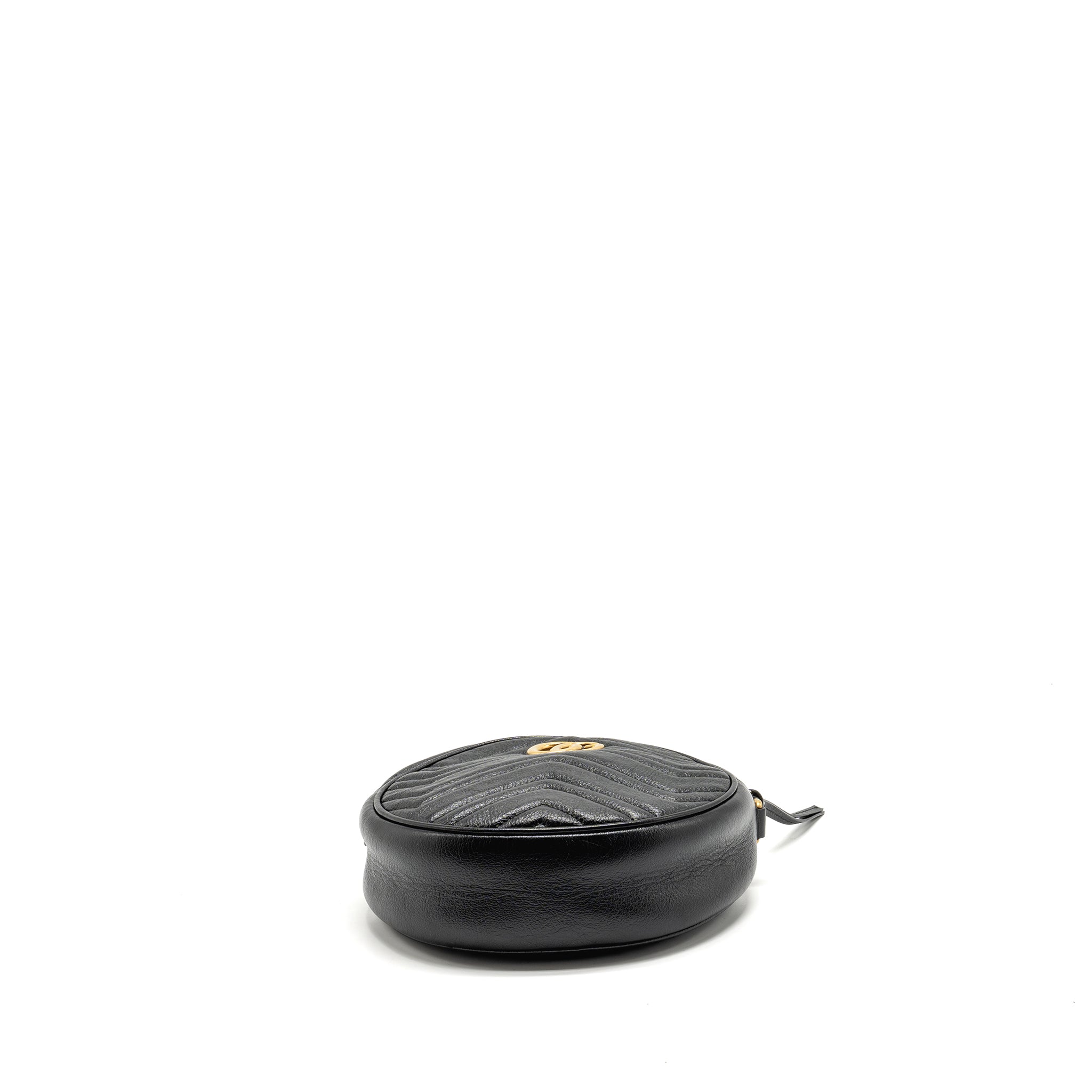 GUCCI GG MARMONT ROUND CROSSBODY BAG CALFSKIN BLACK GHW