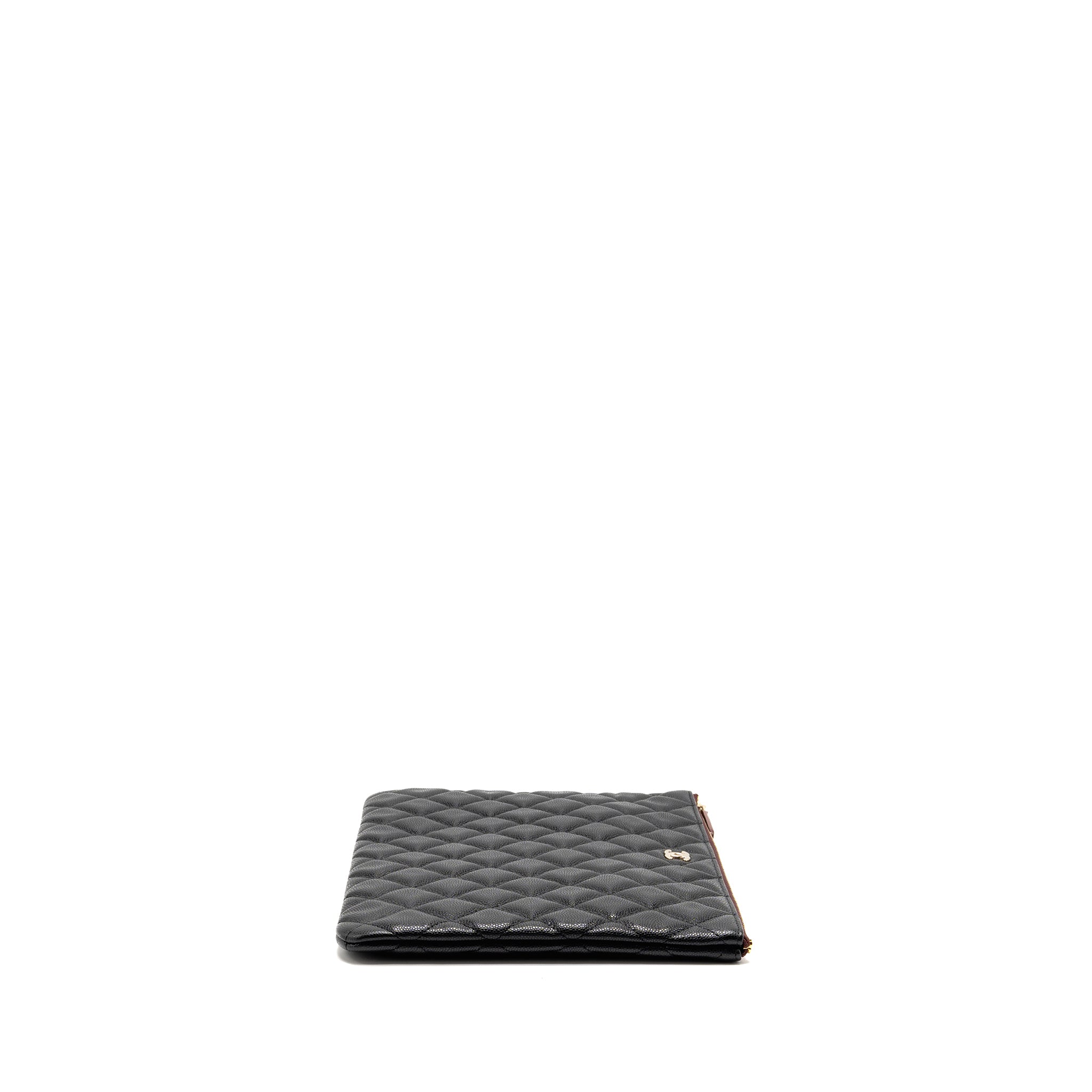CHANEL CLASSIC O-CASE POUCH/CLUTCH CAVIAR BLACK GHW