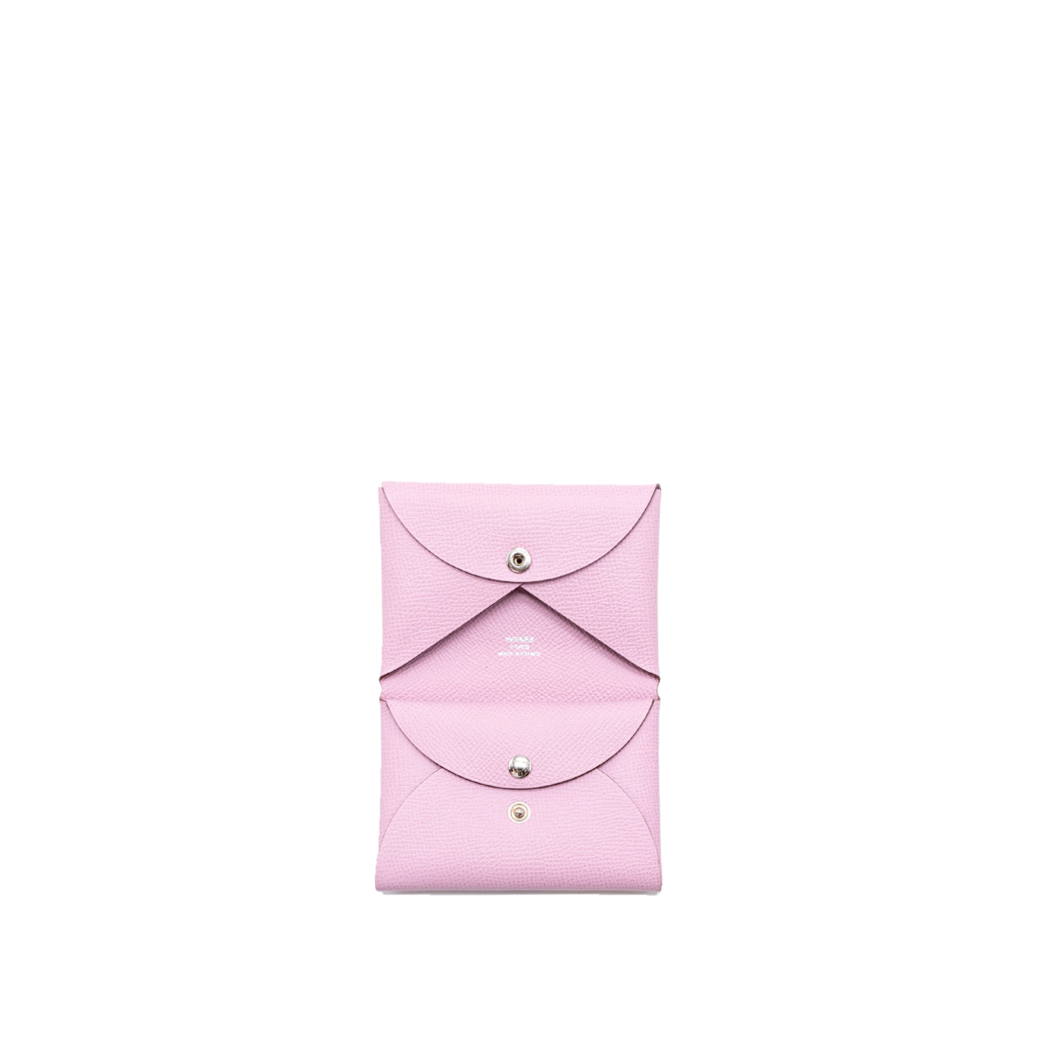 HERMES CALVI DUO CARD HOLDER EPSOM X9 MAUVE SYLVESTRE SHW
