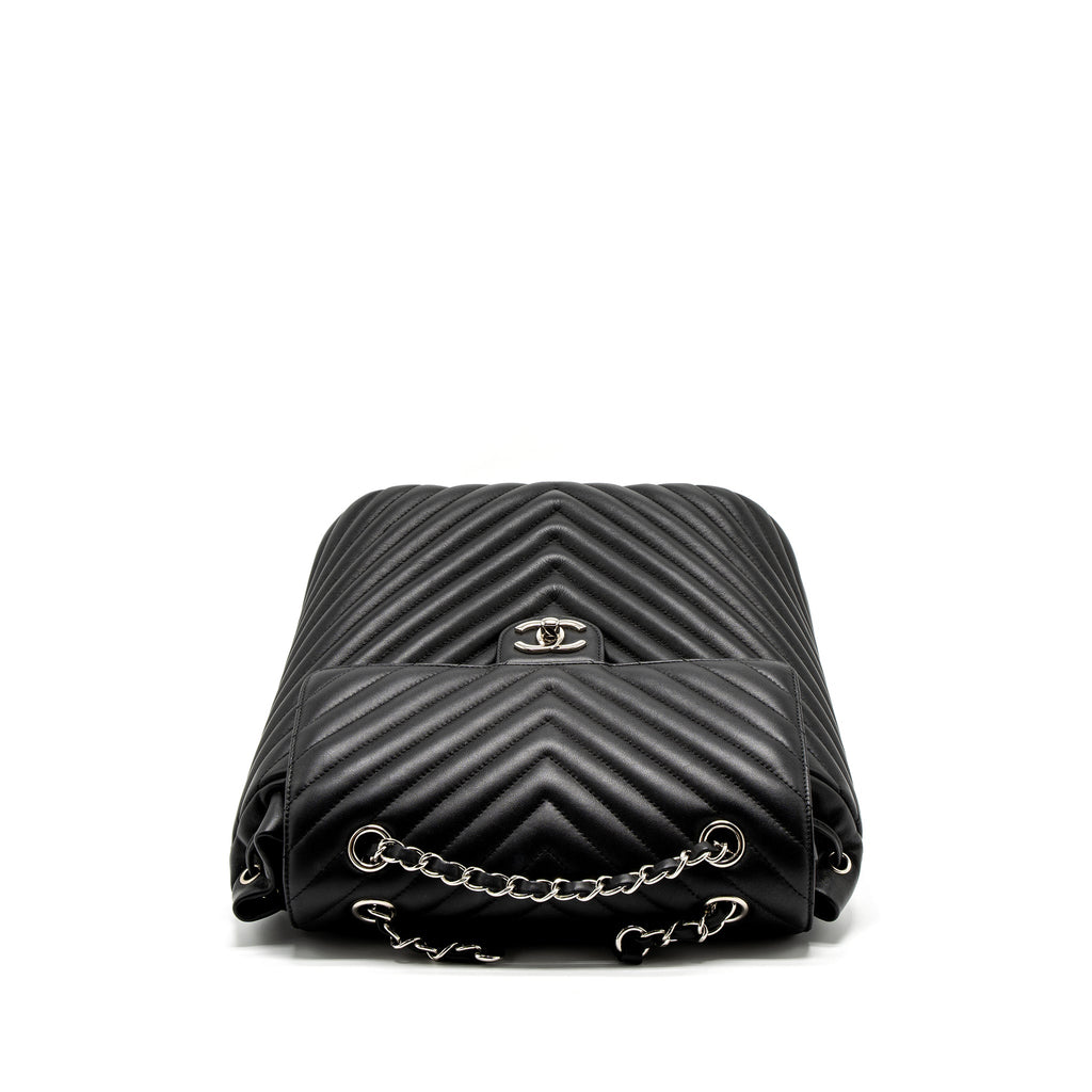 CHANEL URBAN SPIRIT BACKPACK CHEVRON CALFSKIN BLACK SHW