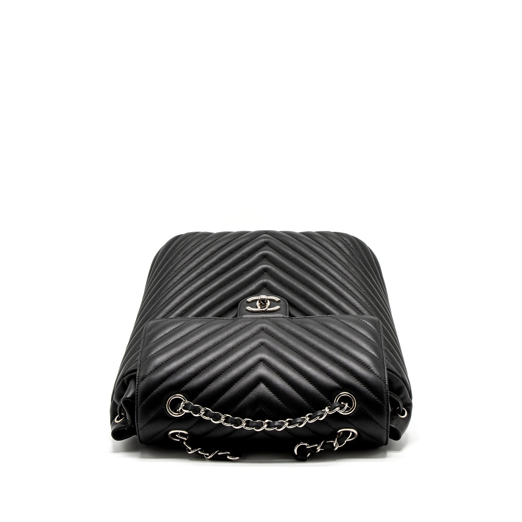 CHANEL URBAN SPIRIT BACKPACK CHEVRON CALFSKIN BLACK SHW