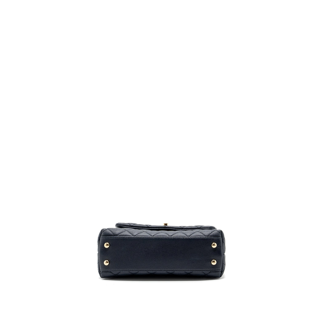 CHANEL SMALL COCO HANDLE BAG CAVIAR NAVY LGHW