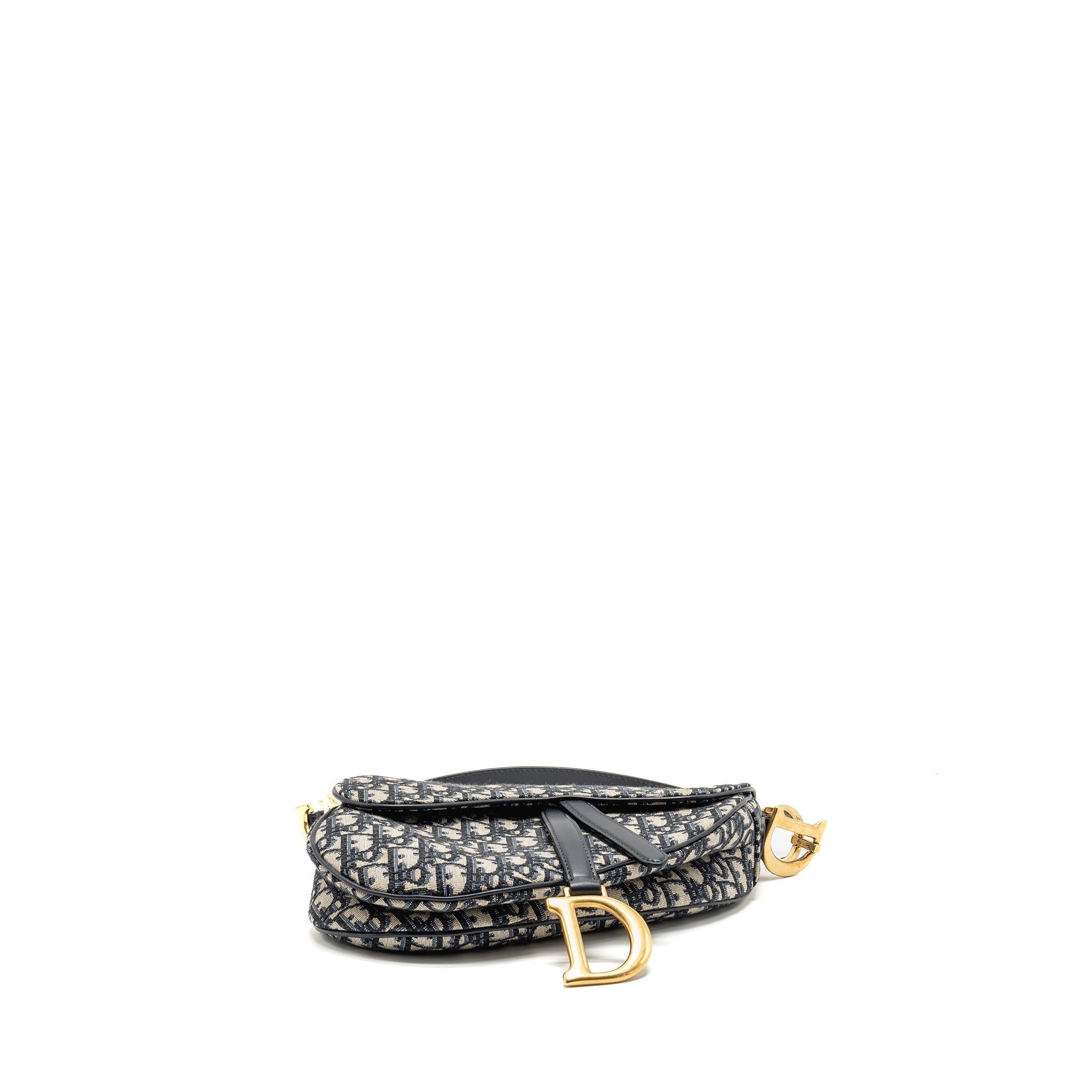 DIOR MEDIUM SADDLE BAG BLUE DIOR OBLIQUE JACQUARD CANVAS/CALFSKIN GHW