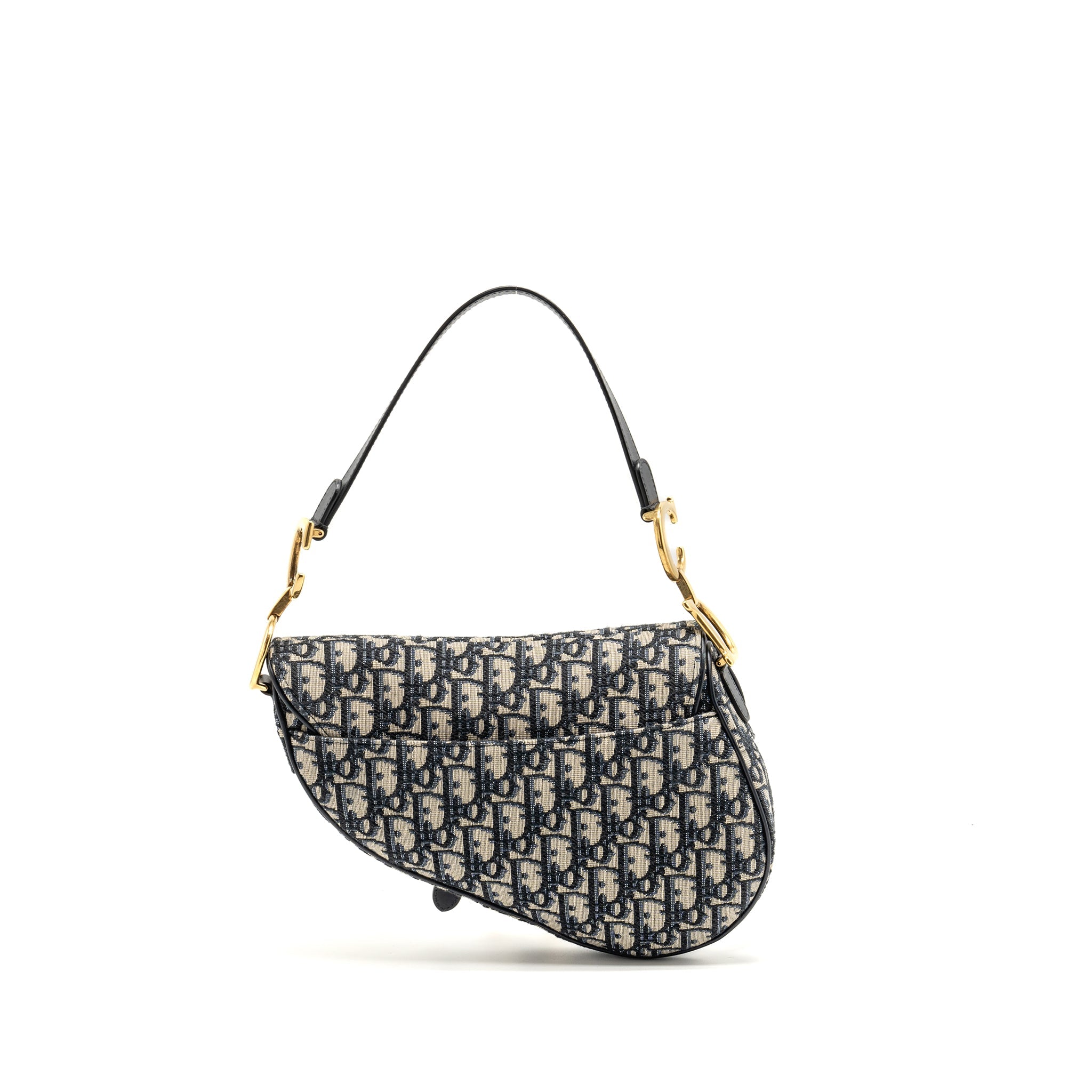 DIOR MEDIUM SADDLE BAG BLUE DIOR OBLIQUE JACQUARD CANVAS/CALFSKIN GHW