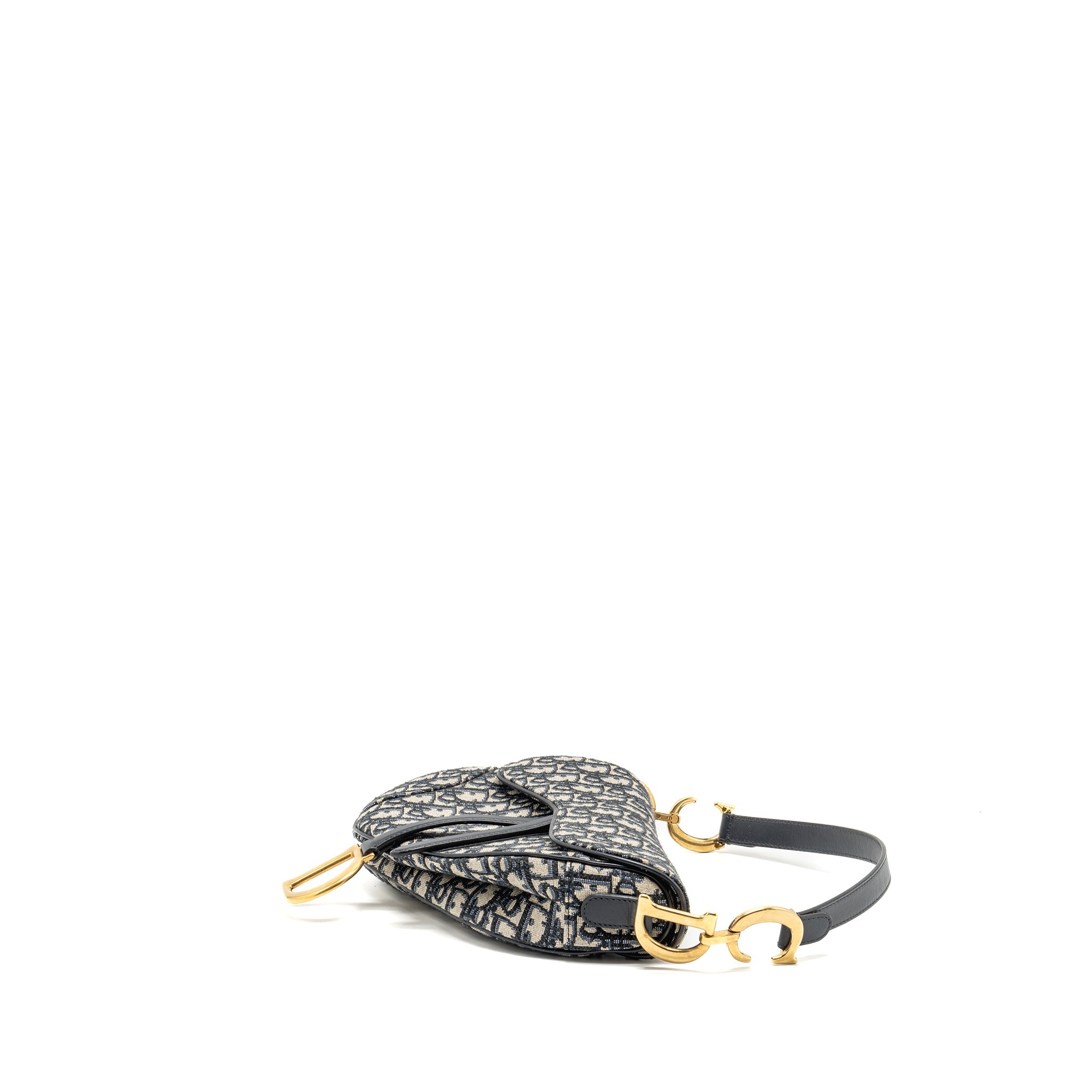 DIOR MEDIUM SADDLE BAG BLUE DIOR OBLIQUE JACQUARD CANVAS/CALFSKIN GHW