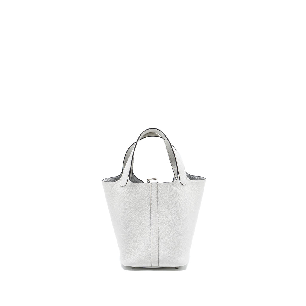 HERMES PICOTIN 18 LOCK BAG CLEMENCE NEW WHITE SHW