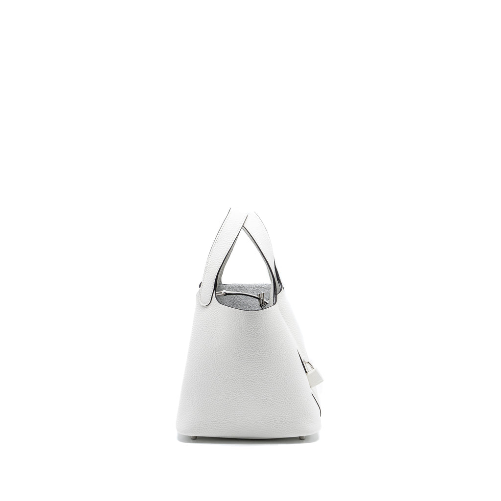 HERMES PICOTIN 18 LOCK BAG CLEMENCE NEW WHITE SHW