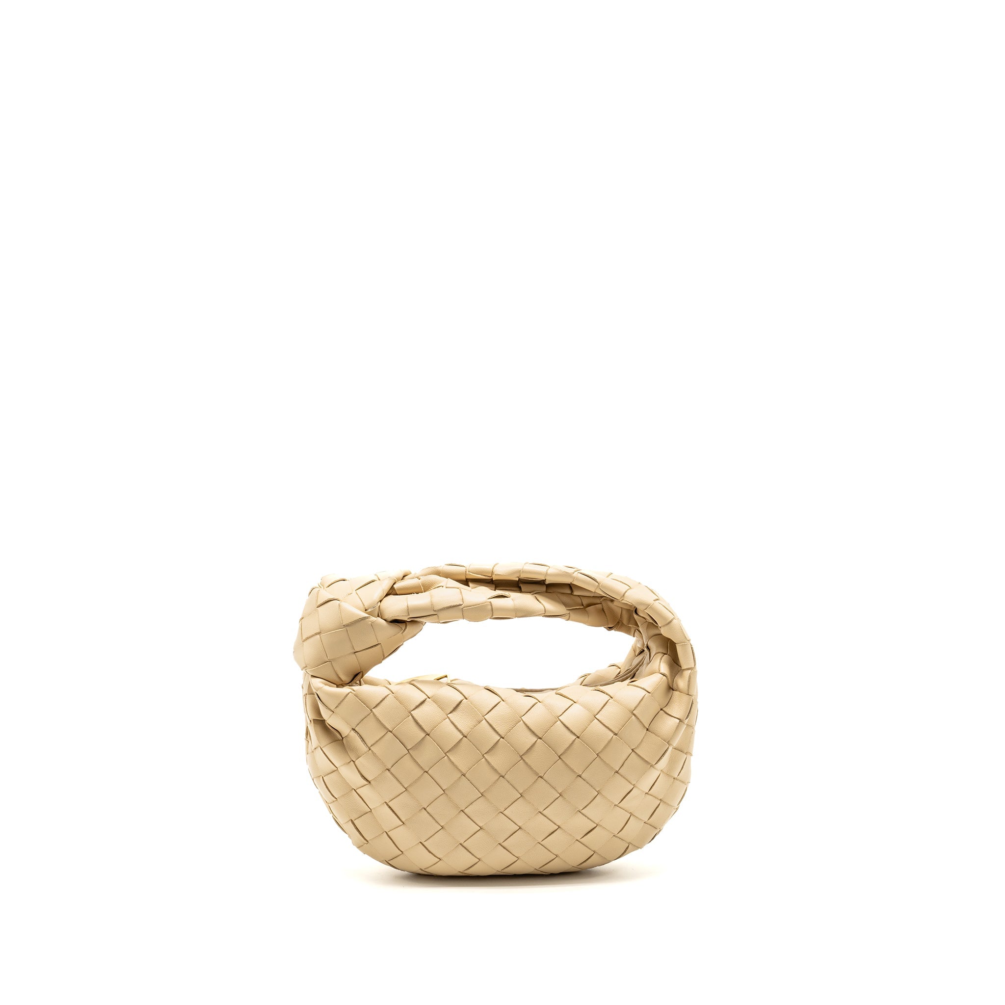 BOTTEGA VENETA MINI JODIE LAMBSKIN LIGHT BEIGE GHW