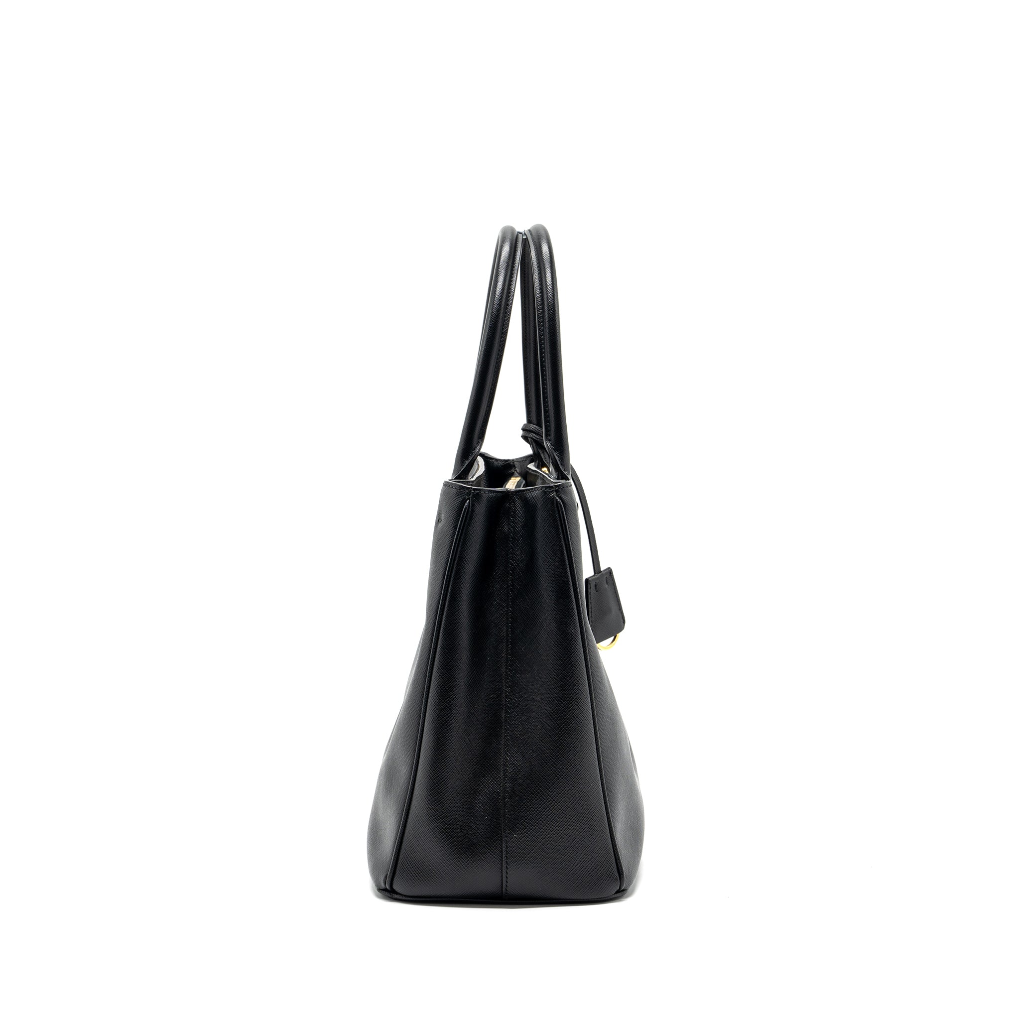 PRADA SAFFIANO TOTE BAG LEATHER BLACK GHW