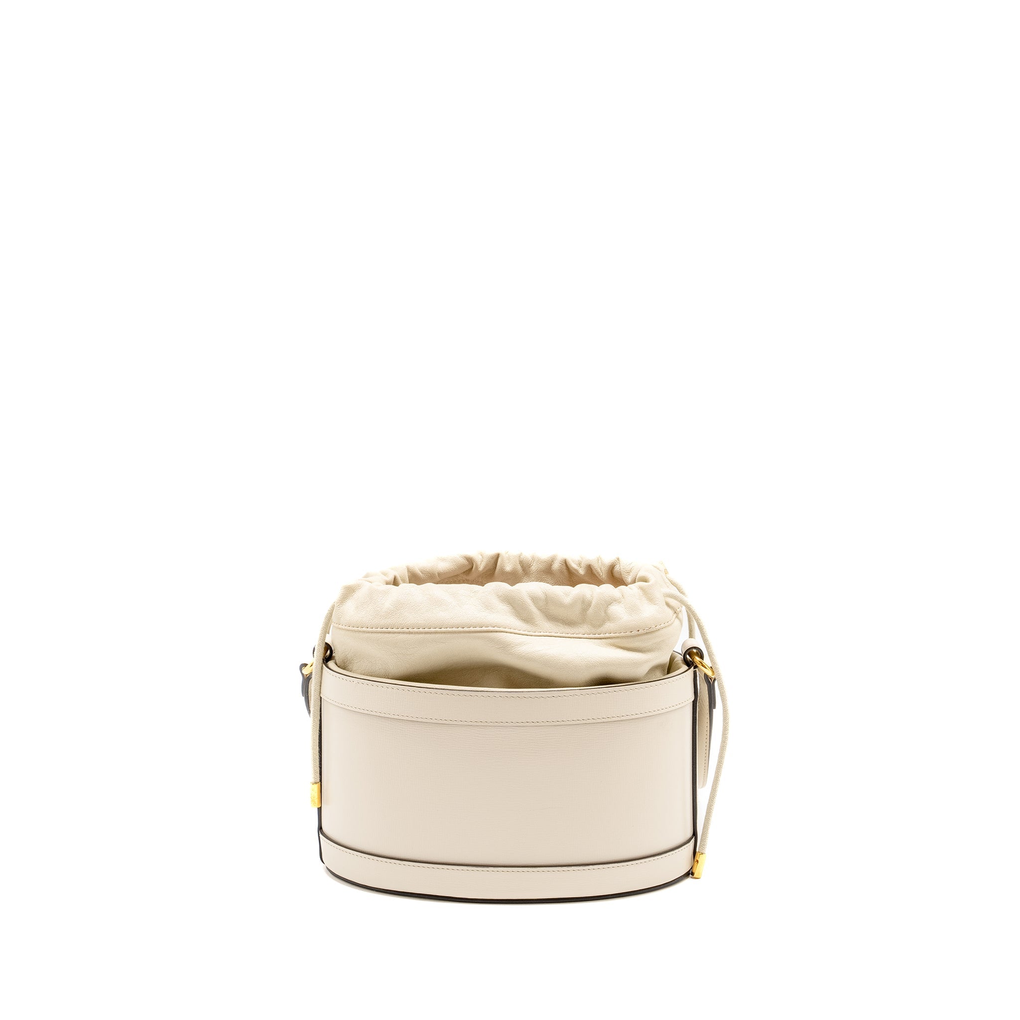 GUCCI 1955 HORSEBIT BUCKET TOTE BAG CALFSKIN WHITE GHW