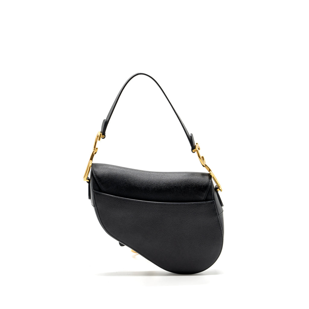 DIOR MEDIUM SADDLE BAG CALFSKIN BLACK GHW