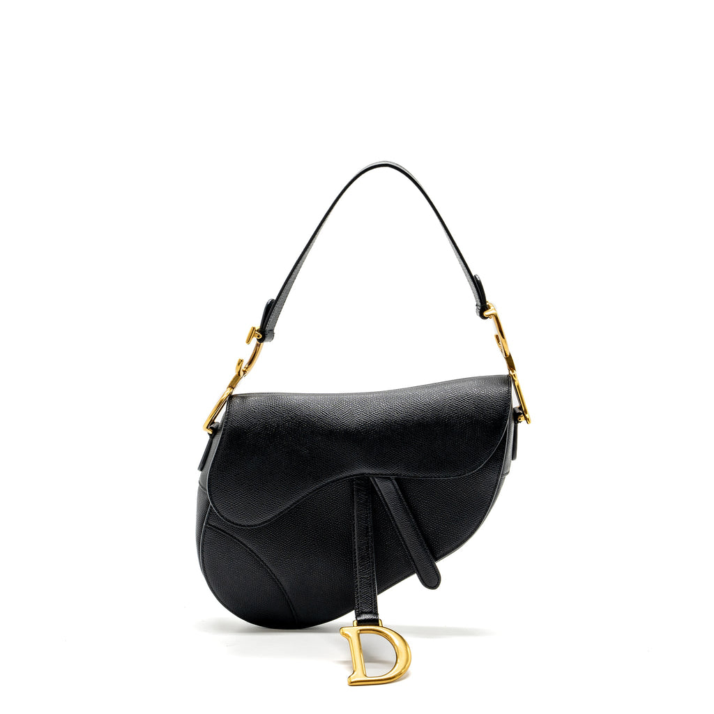 DIOR MEDIUM SADDLE BAG CALFSKIN BLACK GHW