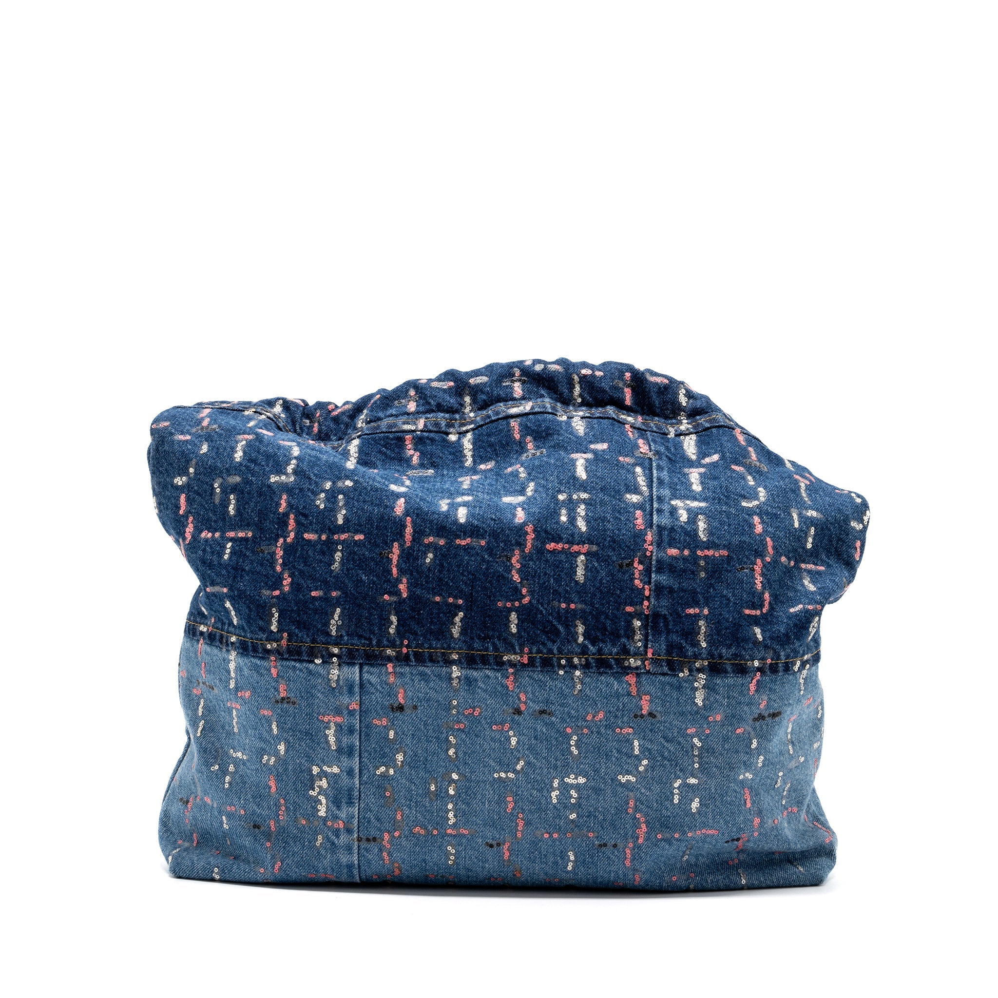 CHANEL MEDIUM 22 BAG LIMITED EDITION DENIM BLUE/MULTICOLOUR SHW (MICROCHIP)