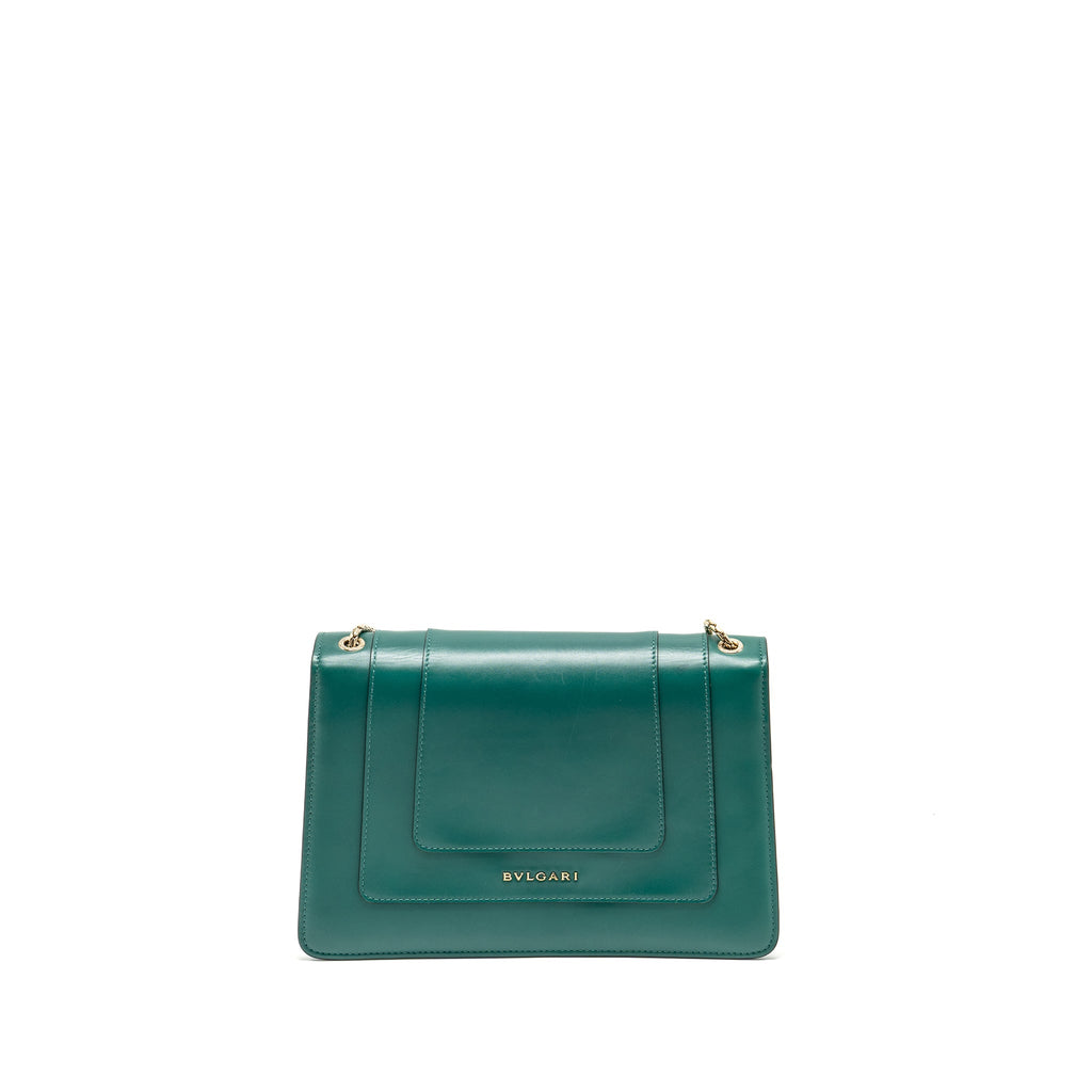 BVLGARI SERPENTI FOREVER SHOULDER BAG CALFSKIN GREEN LGHW