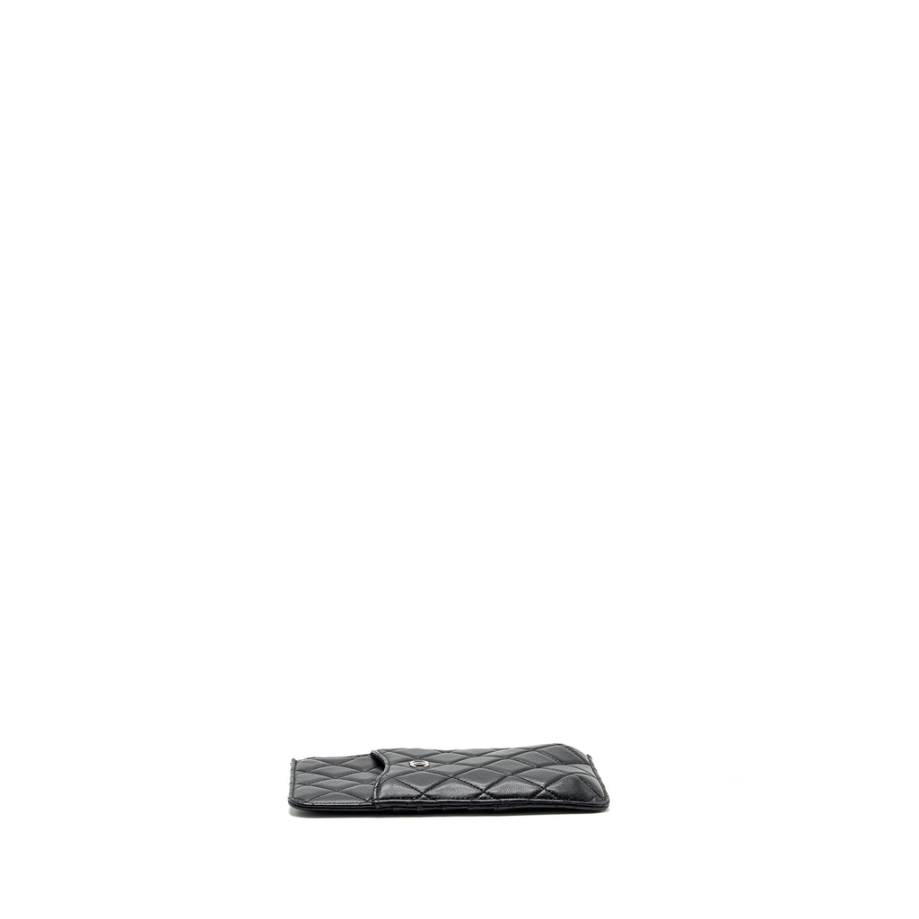CHANEL PHONE ZIP POUCH LAMBSKIN BLACK SHW