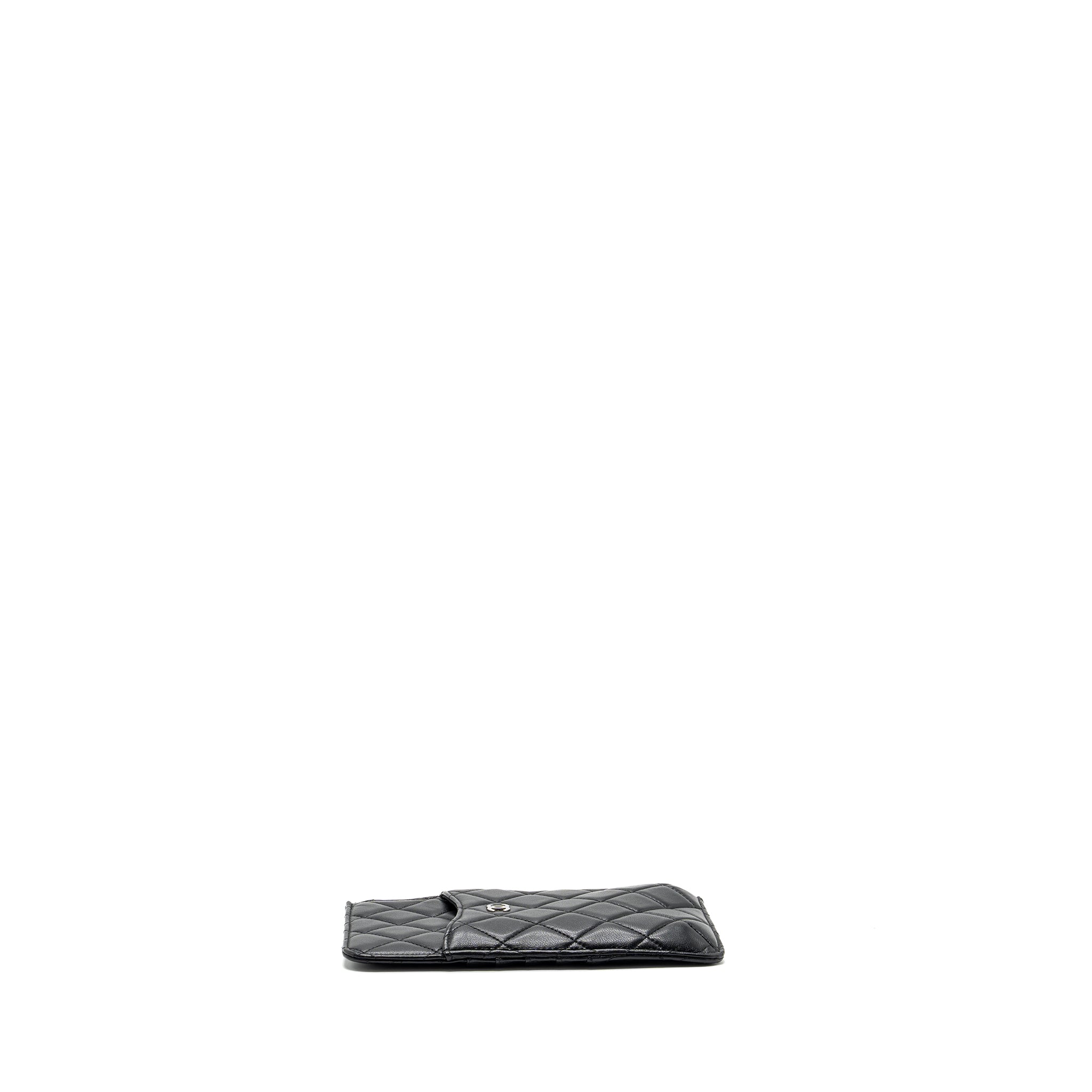 CHANEL PHONE ZIP POUCH LAMBSKIN BLACK SHW
