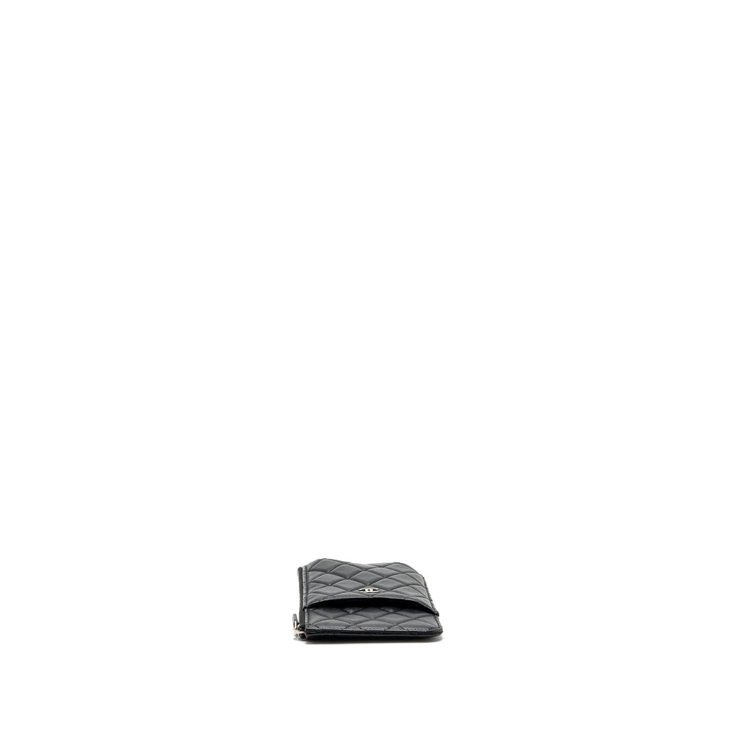 CHANEL PHONE ZIP POUCH LAMBSKIN BLACK SHW