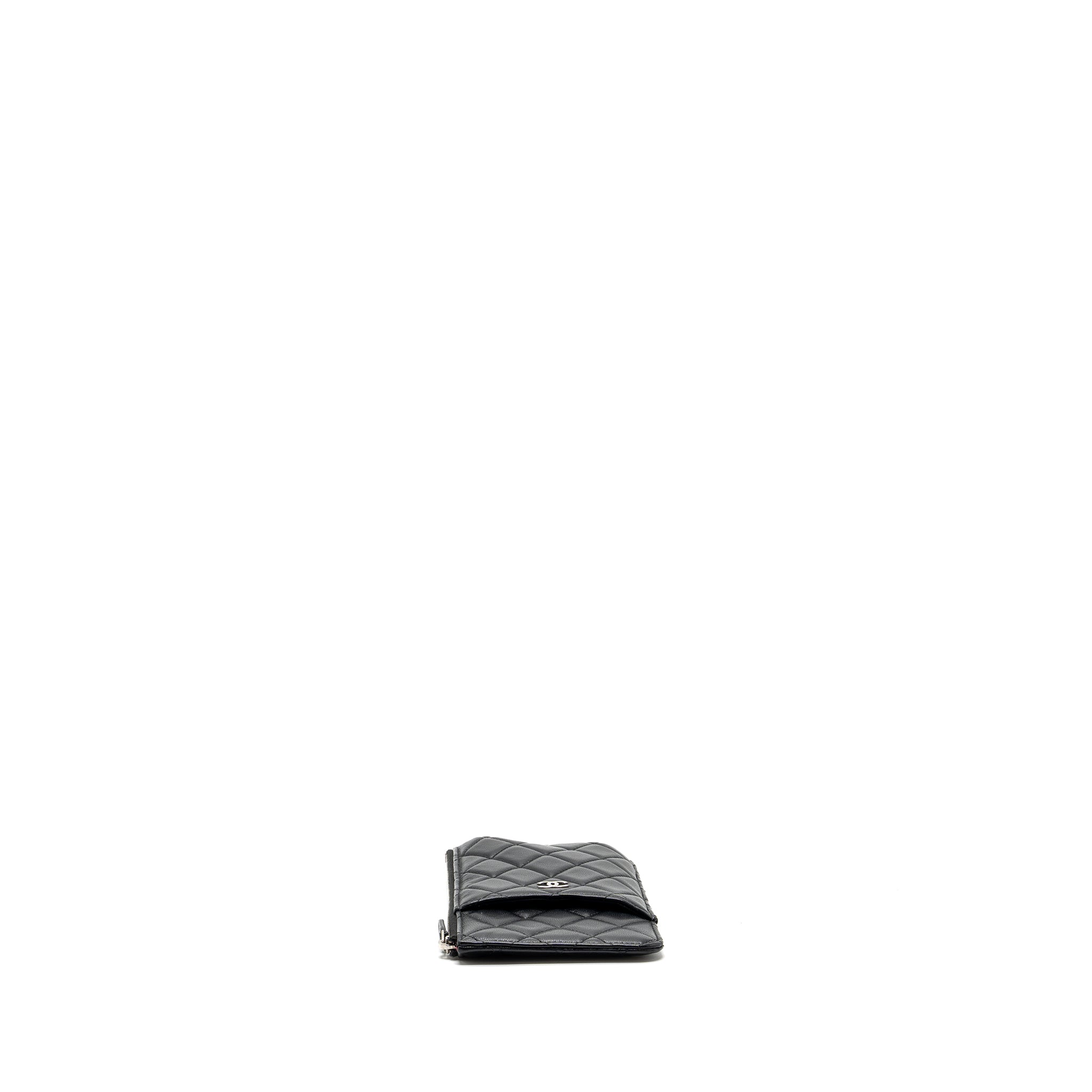CHANEL PHONE ZIP POUCH LAMBSKIN BLACK SHW