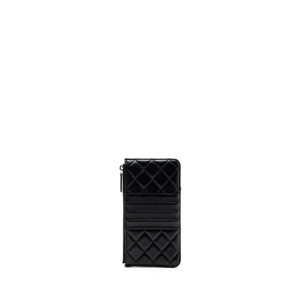 CHANEL PHONE ZIP POUCH LAMBSKIN BLACK SHW