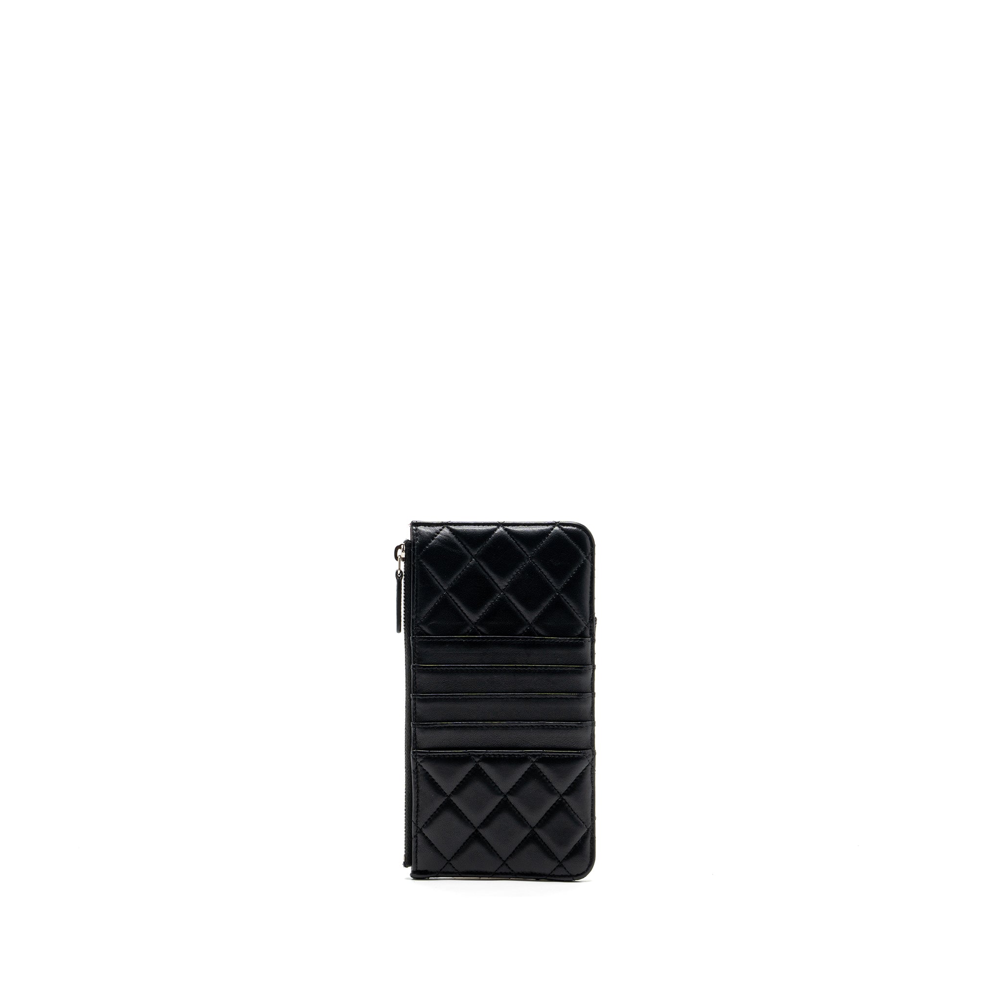 CHANEL PHONE ZIP POUCH LAMBSKIN BLACK SHW
