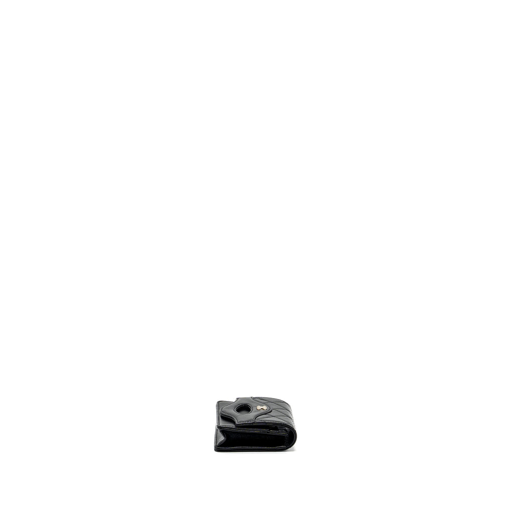 CHANEL 24C 31 CARD HOLDER SHINY CALFSKIN BLACK LGHW (MICROCHIP)