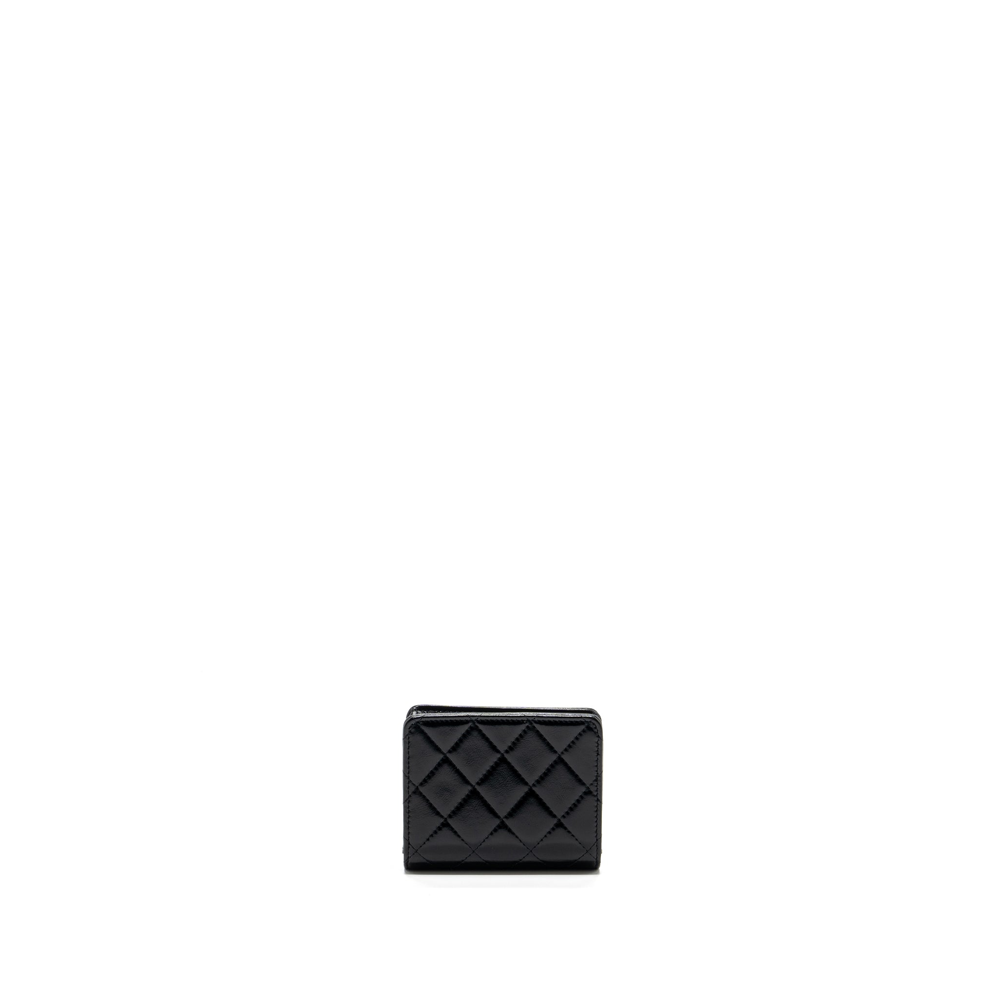 CHANEL 24C 31 CARD HOLDER SHINY CALFSKIN BLACK LGHW (MICROCHIP)
