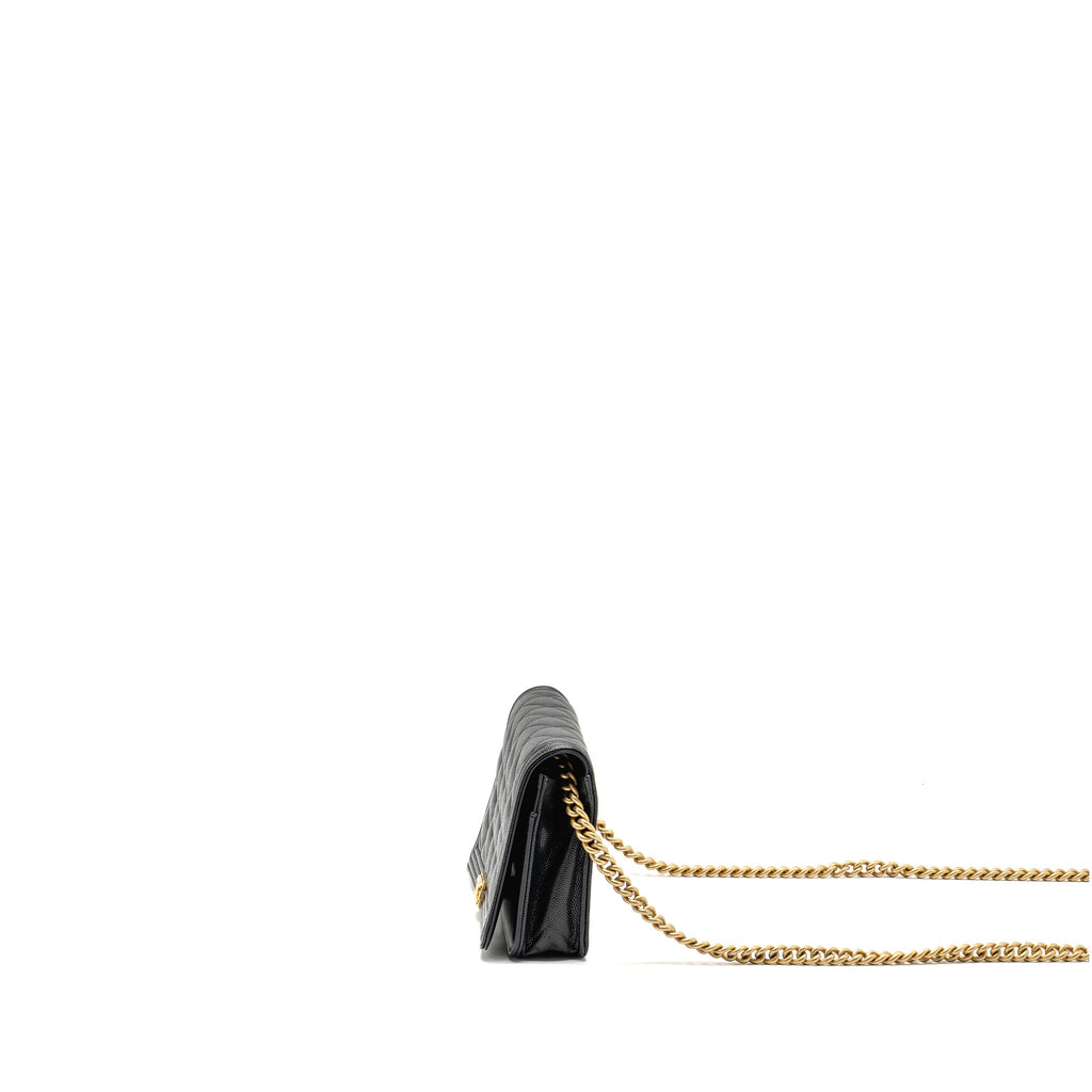 CHANEL BOY WALLET ON CHAIN CAVIAR BLACK GHW