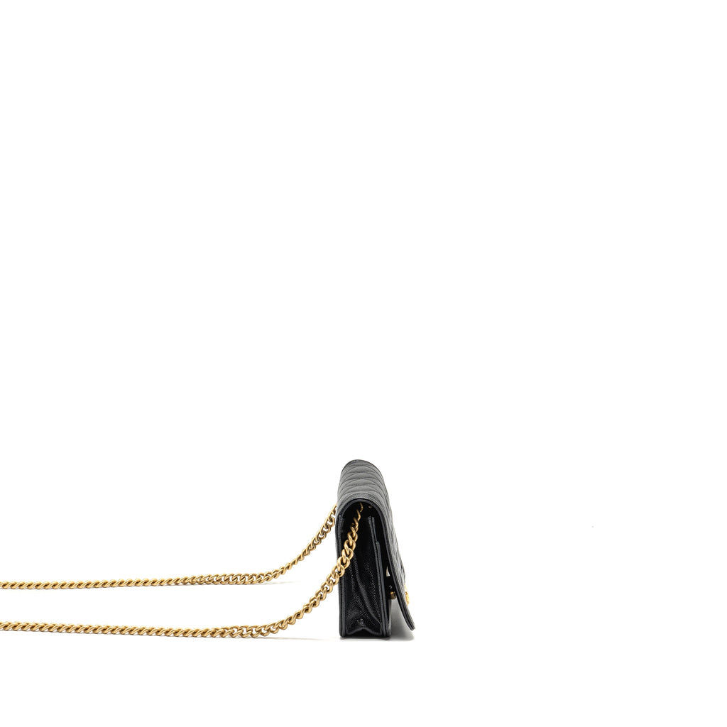 CHANEL BOY WALLET ON CHAIN CAVIAR BLACK GHW