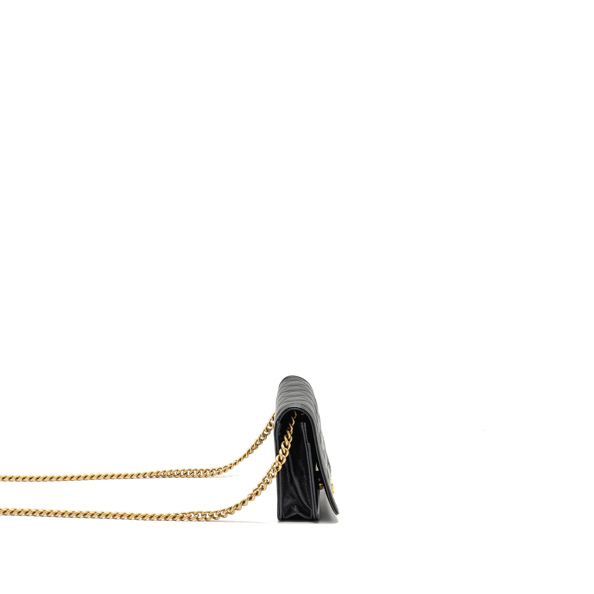 CHANEL BOY WALLET ON CHAIN CAVIAR BLACK GHW