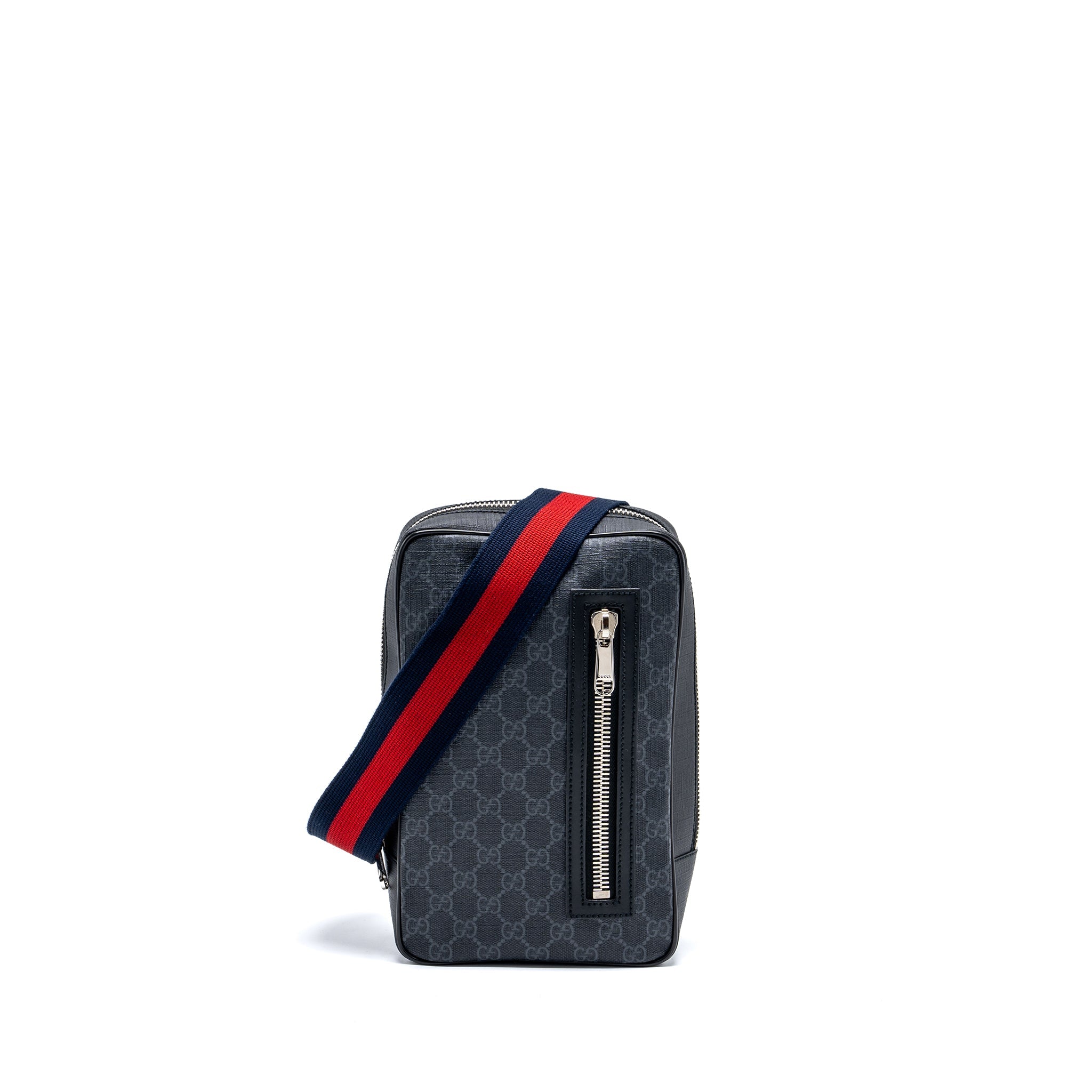 GUCCI GG BLACK SLING BACKPACK GG SUPREME CANVAS BLACK SHW