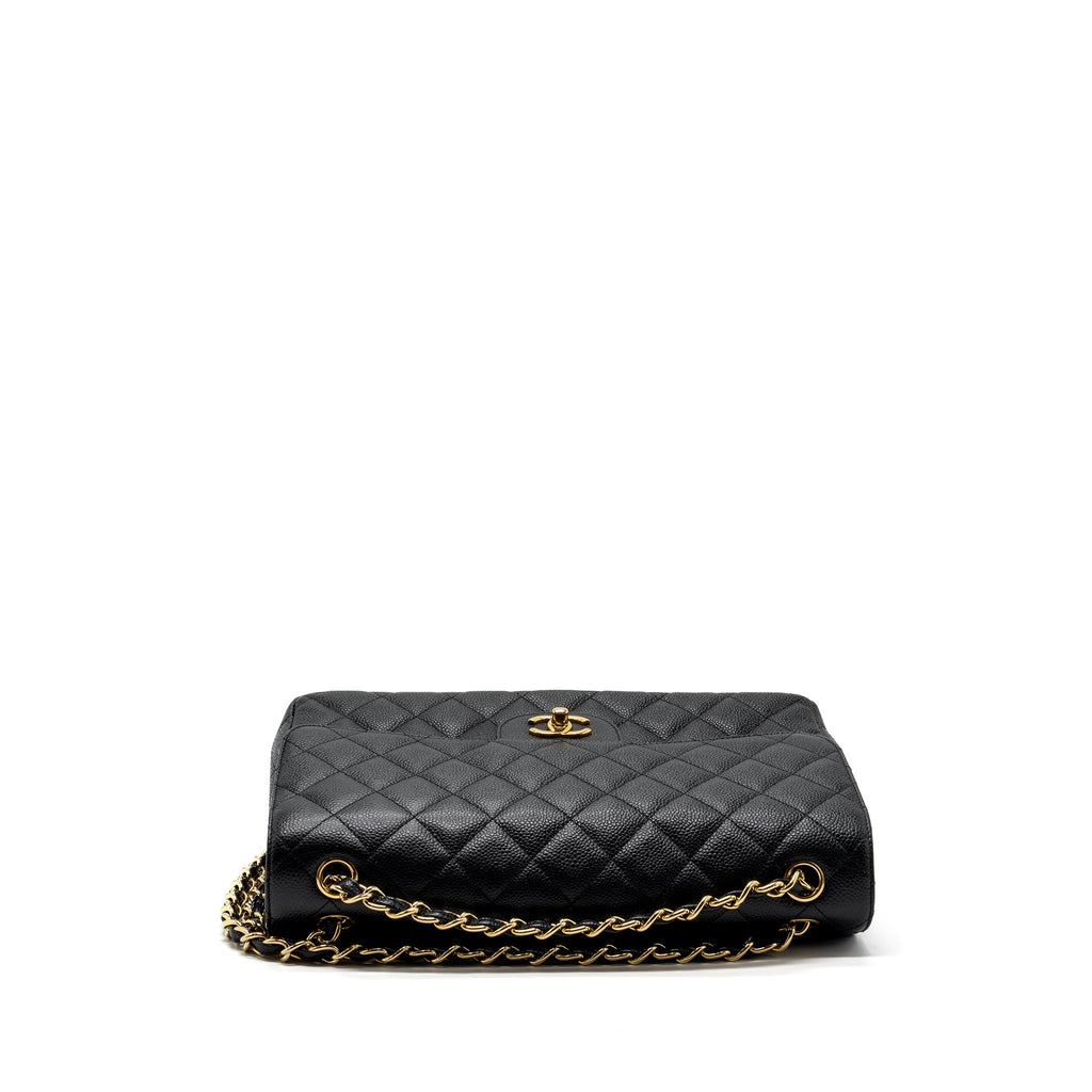 CHANEL JUMBO CLASSIC DOUBLE FLAP BAG CAVIAR BLACK GHW
