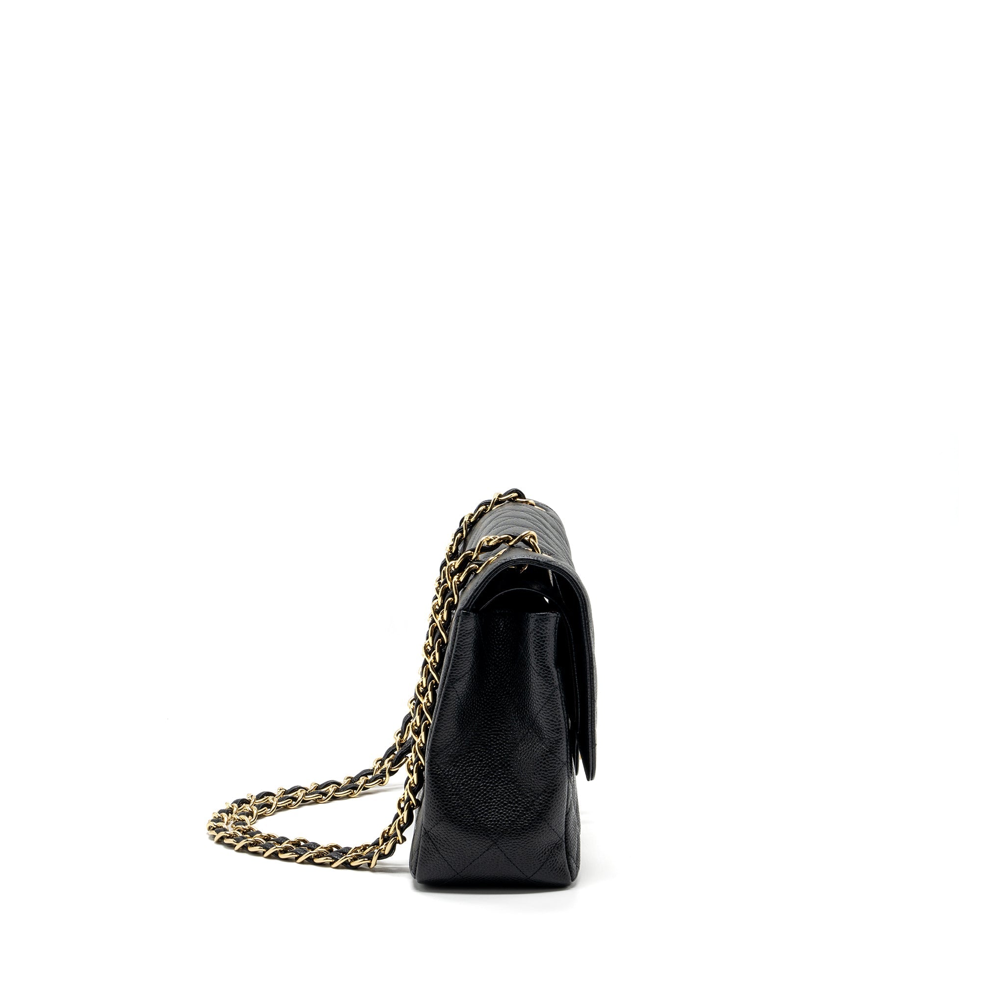 CHANEL JUMBO CLASSIC DOUBLE FLAP BAG CAVIAR BLACK GHW