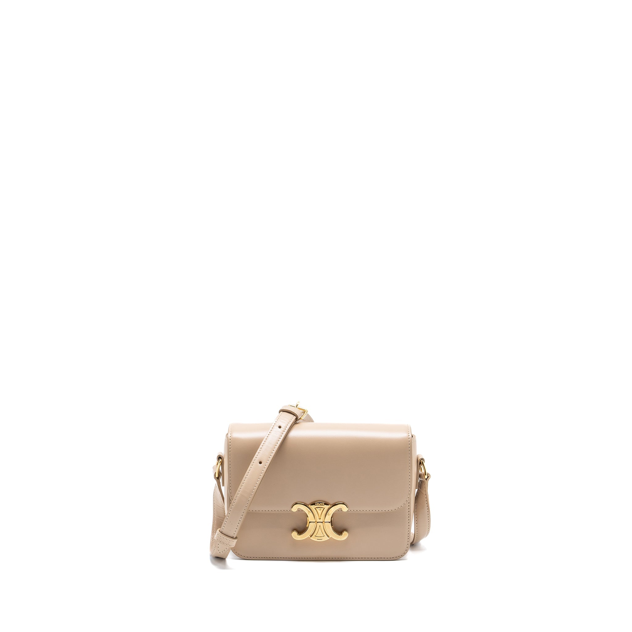 CELINE TEEN TRIOMPHE BAG CALFSKIN LIGHT BEIGE GHW