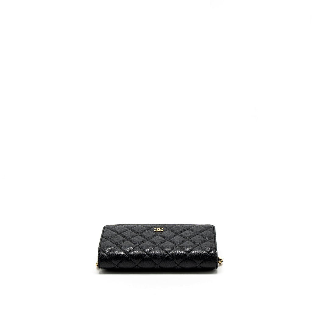 CHANEL CLASSIC WALLET ON CHAIN CAVIAR BLACK GHW