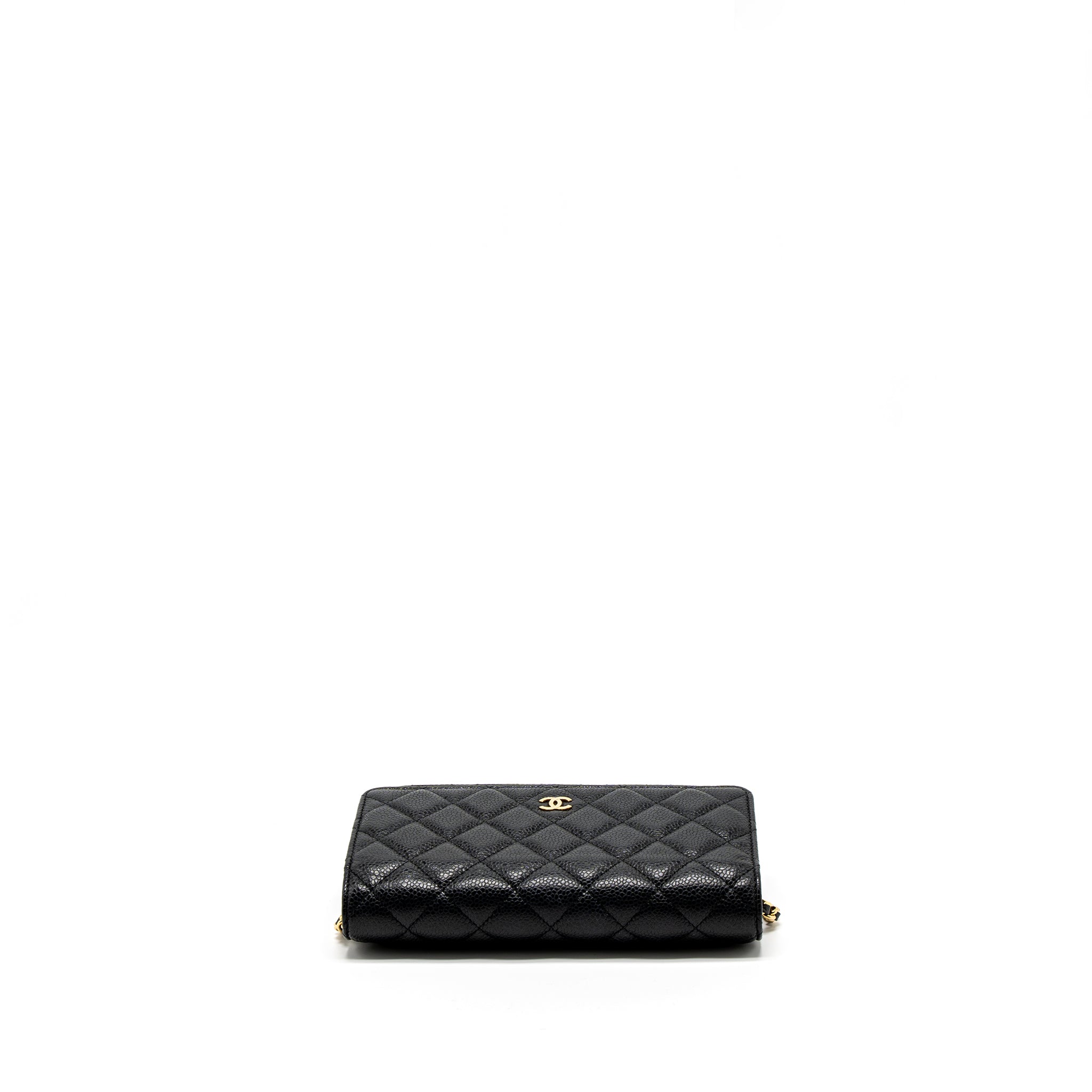 CHANEL CLASSIC WALLET ON CHAIN CAVIAR BLACK GHW