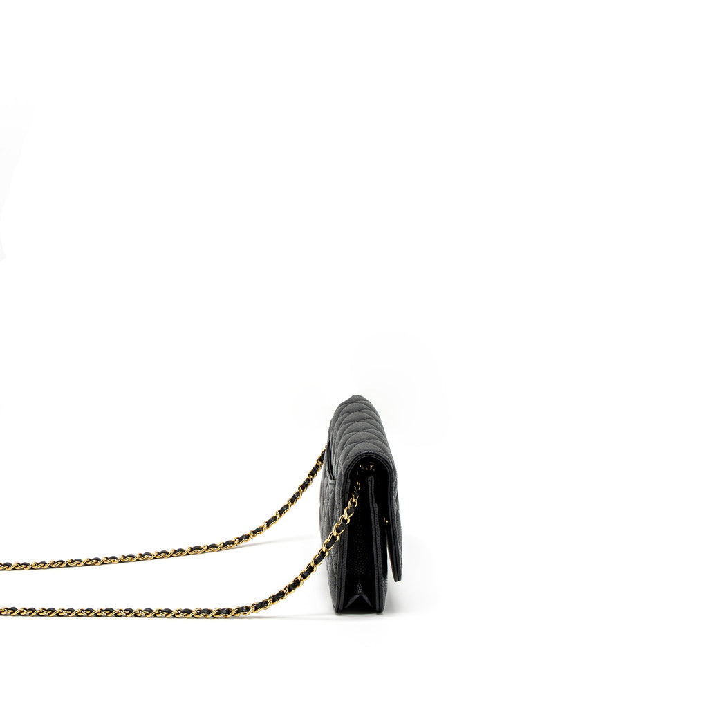 CHANEL CLASSIC WALLET ON CHAIN CAVIAR BLACK GHW