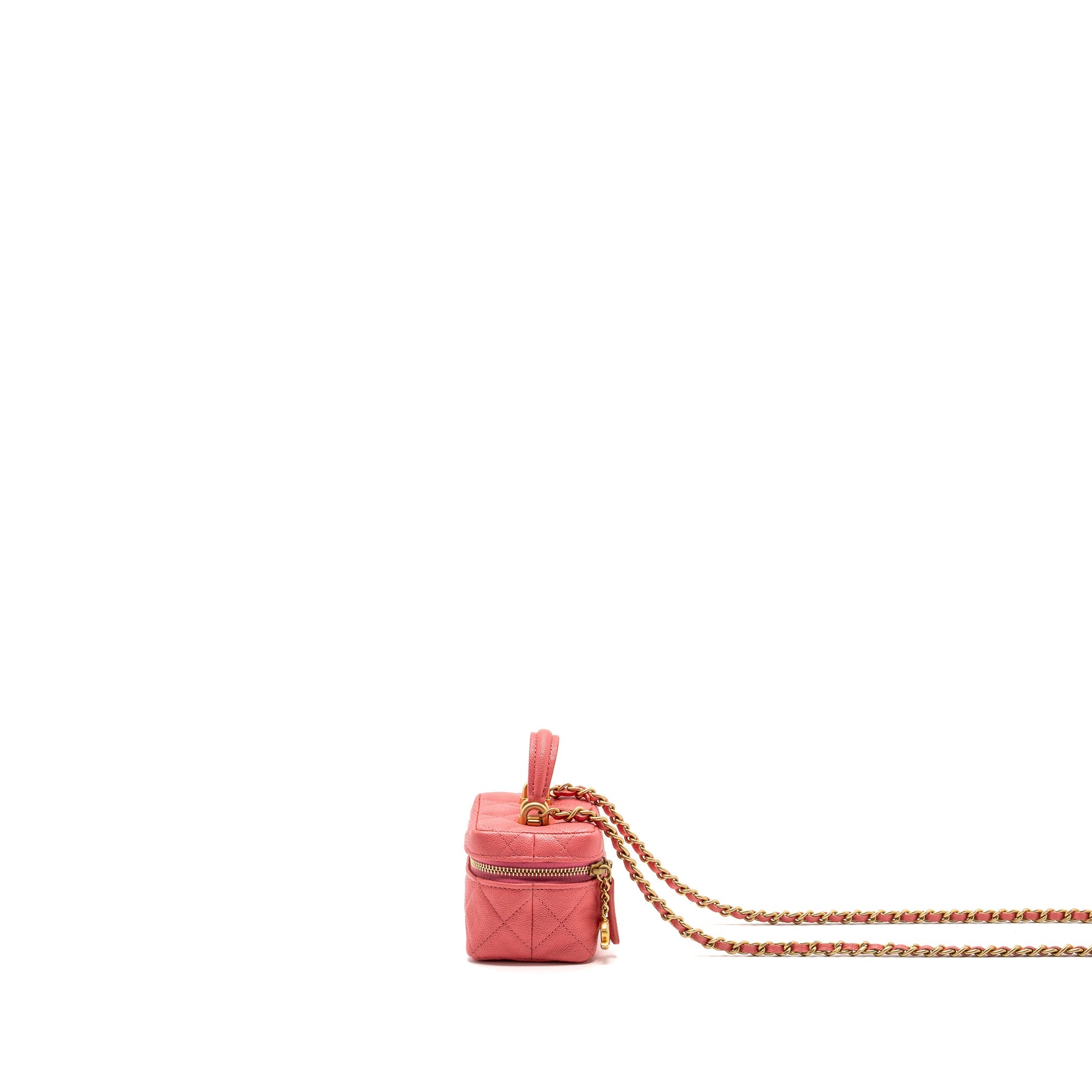 CHANEL TOP HANDLE MINI VANITY BAG CAVIAR PINK GHW